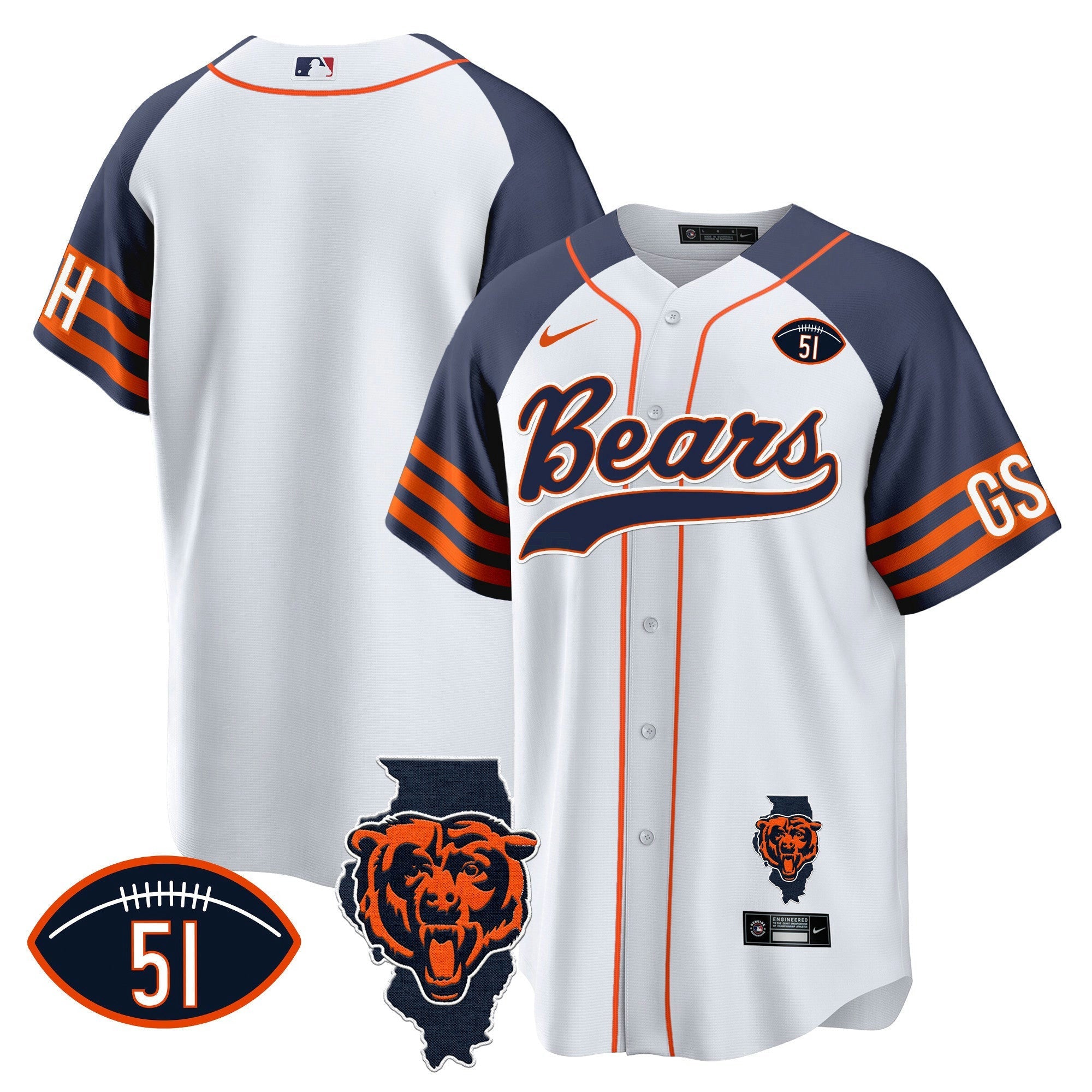 Camisa NFL Men’s Illinois Patch Jersey