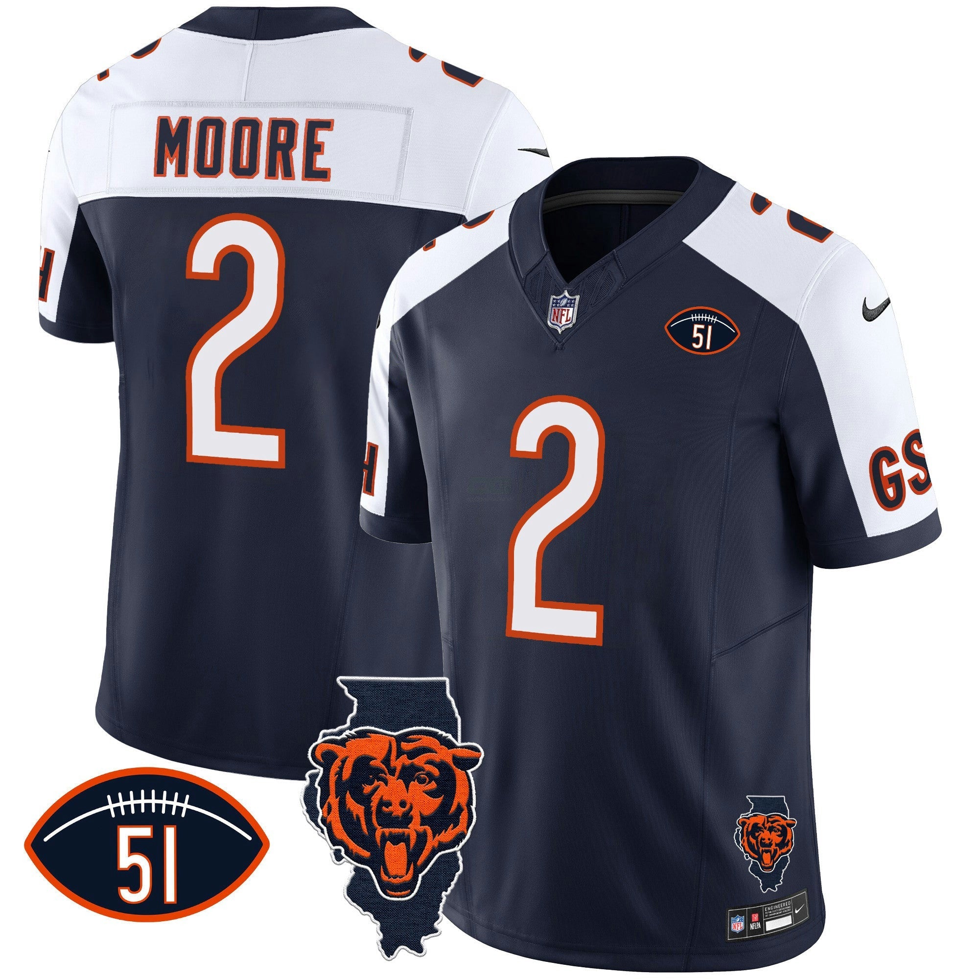 Camisa NFL Men’s Illinois Patch Vapor Jersey