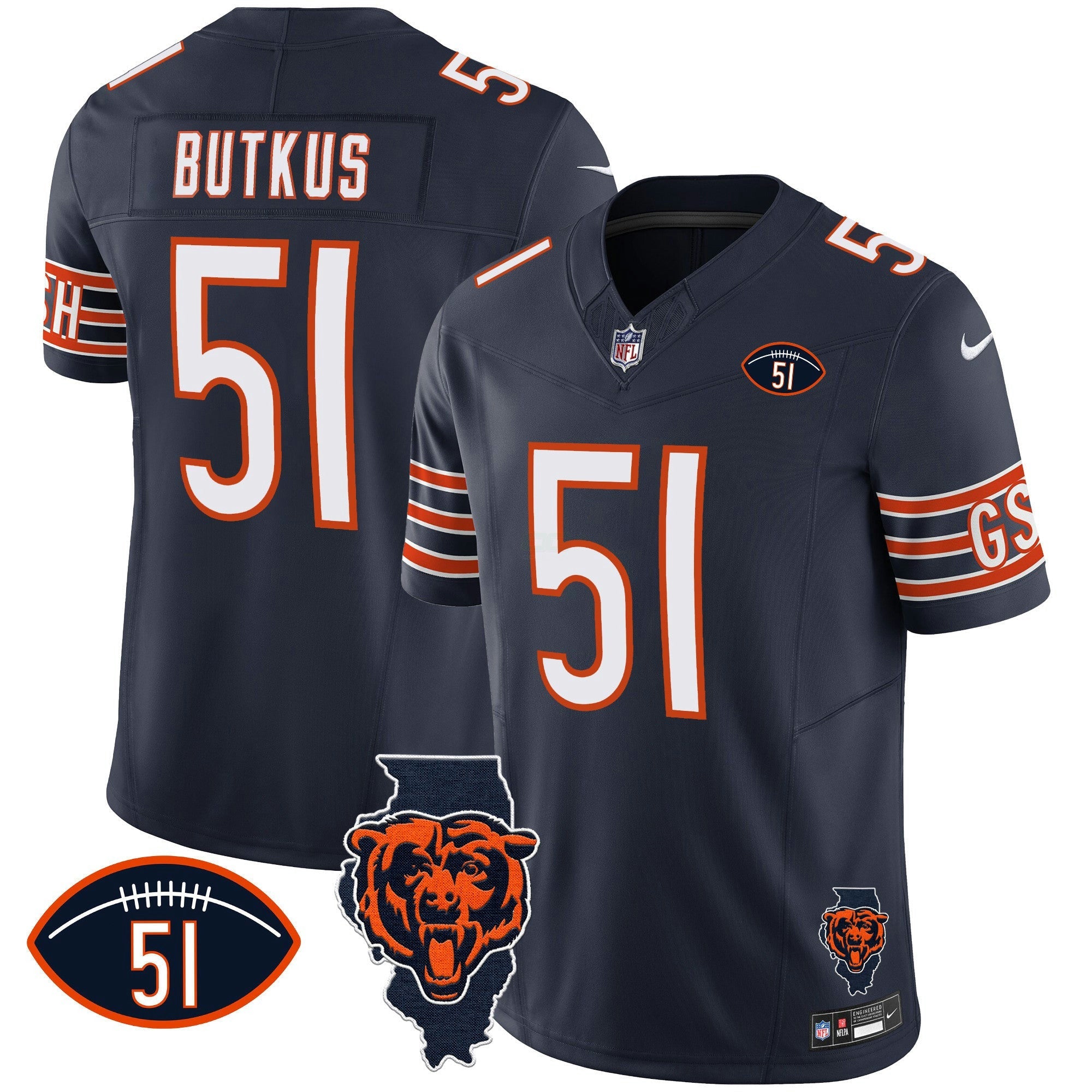 Camisa NFL Men’s Illinois Patch Vapor Jersey