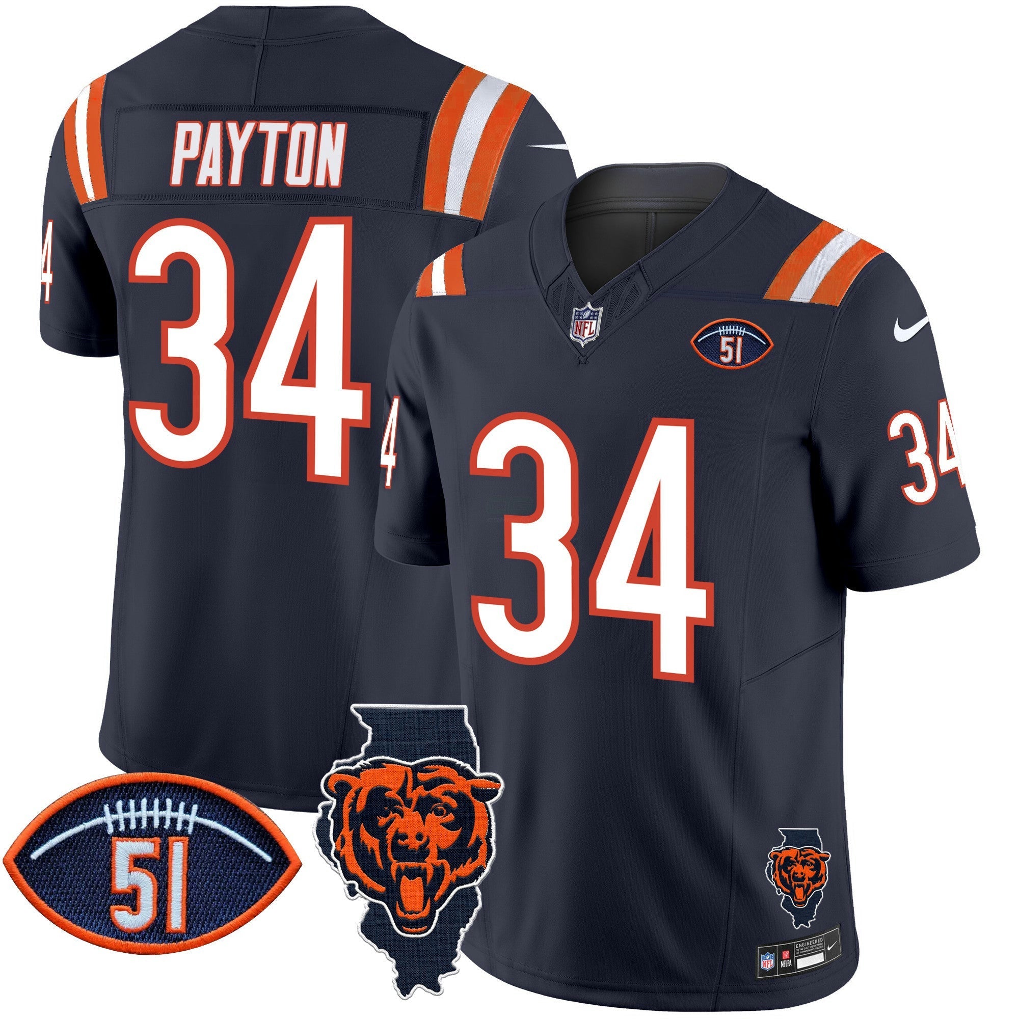 Camisa NFL Men’s Illinois Patch Vapor Limited Jersey V2