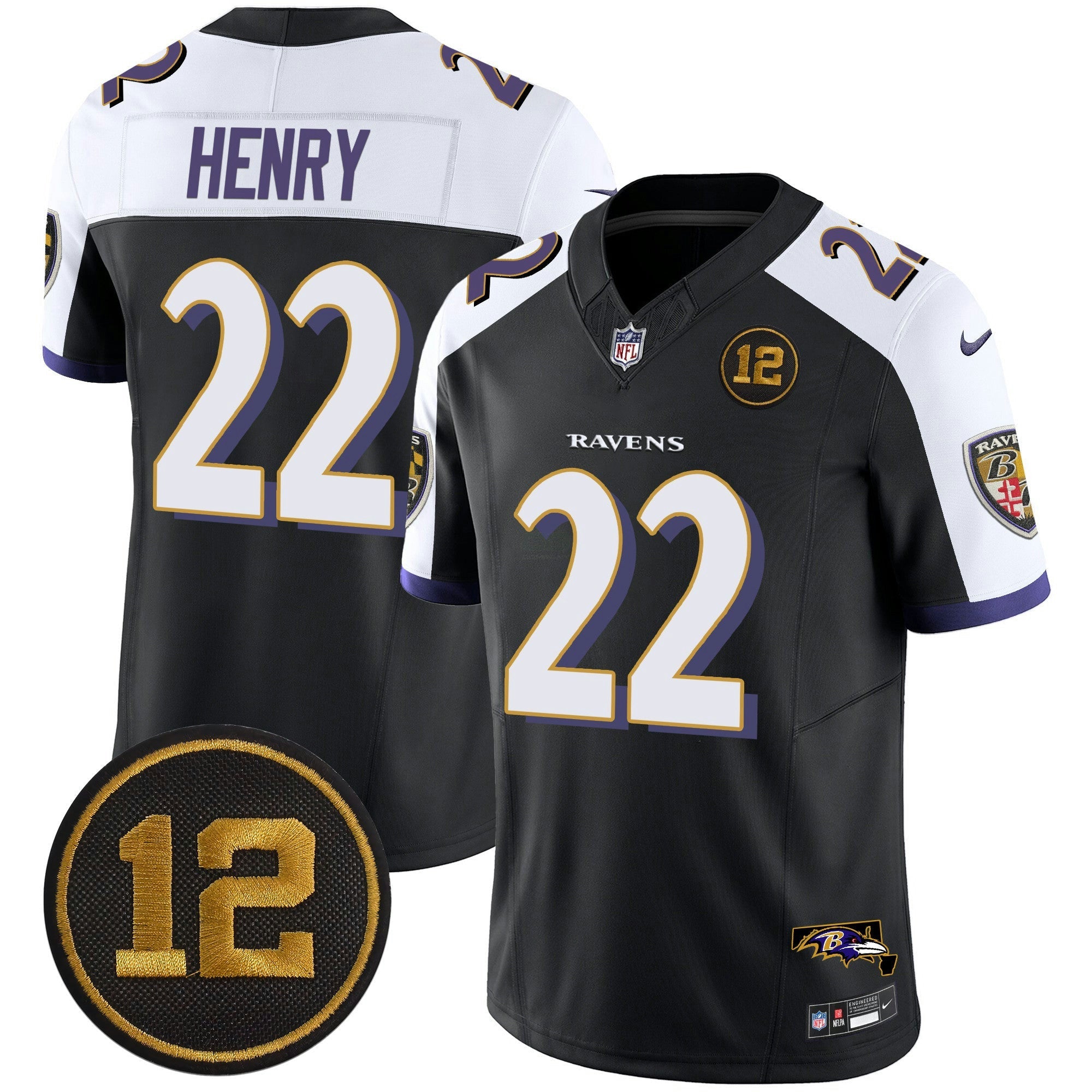 Camisa NFL Men’s Jacoby Jones Patch Vapor Limited Jersey
