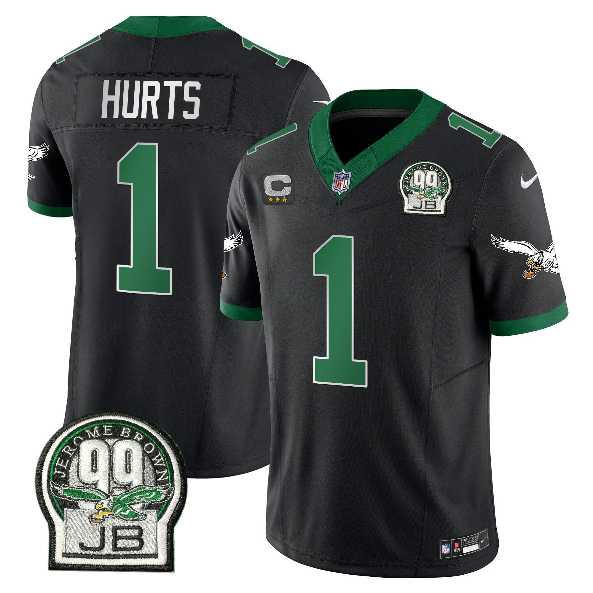 Camisa NFL Men’s Jerome Brown Patch Kelly Green Alternativa Jersey