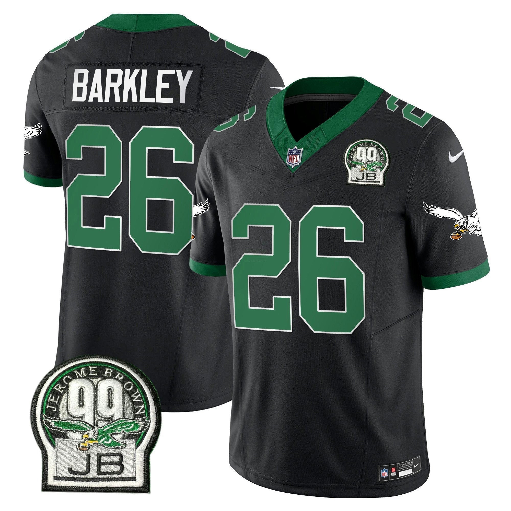 Camisa NFL Men’s Jerome Brown Patch Kelly Green Alternativa Jersey