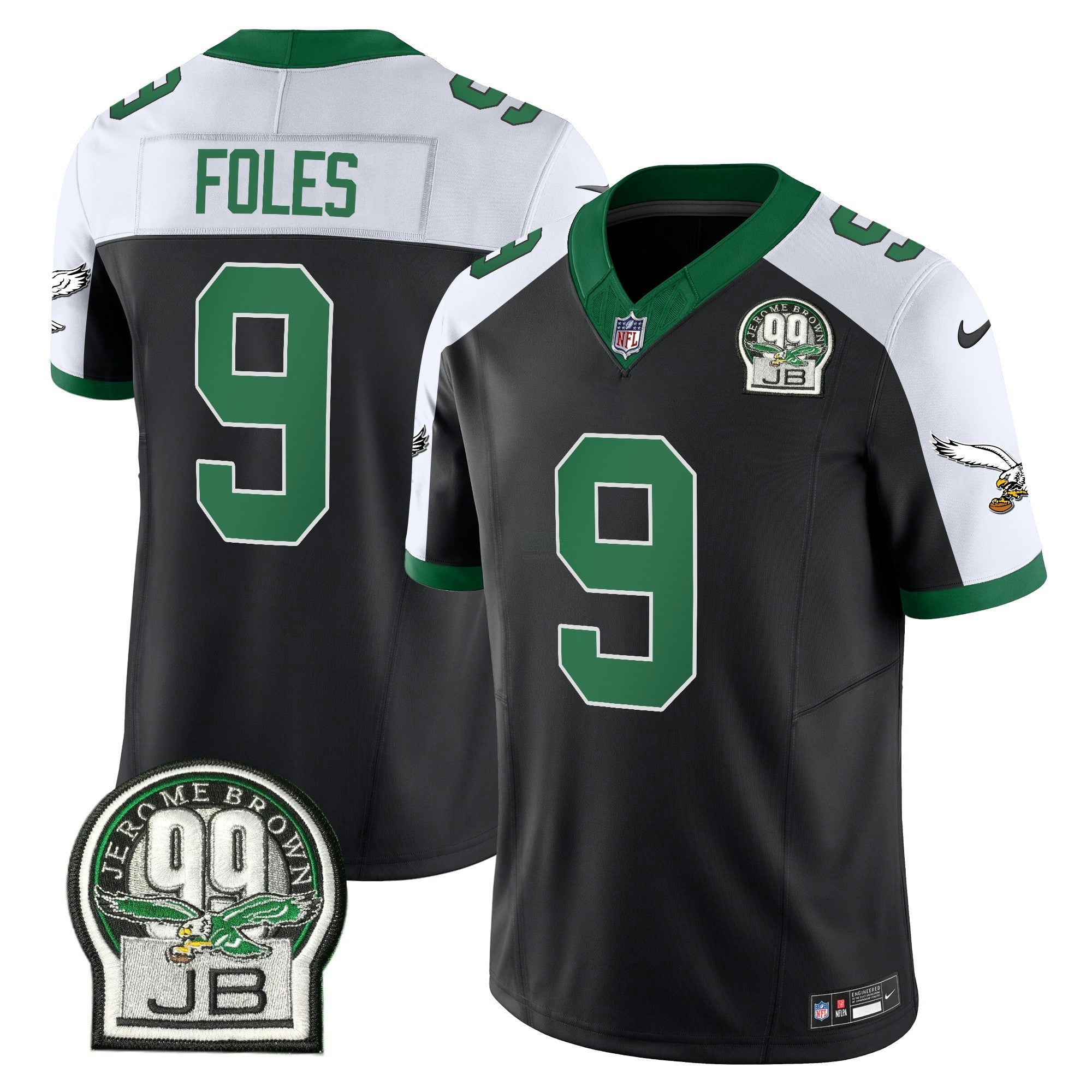 Camisa NFL Men’s Jerome Brown Patch Kelly Green Alternativa Jersey V2