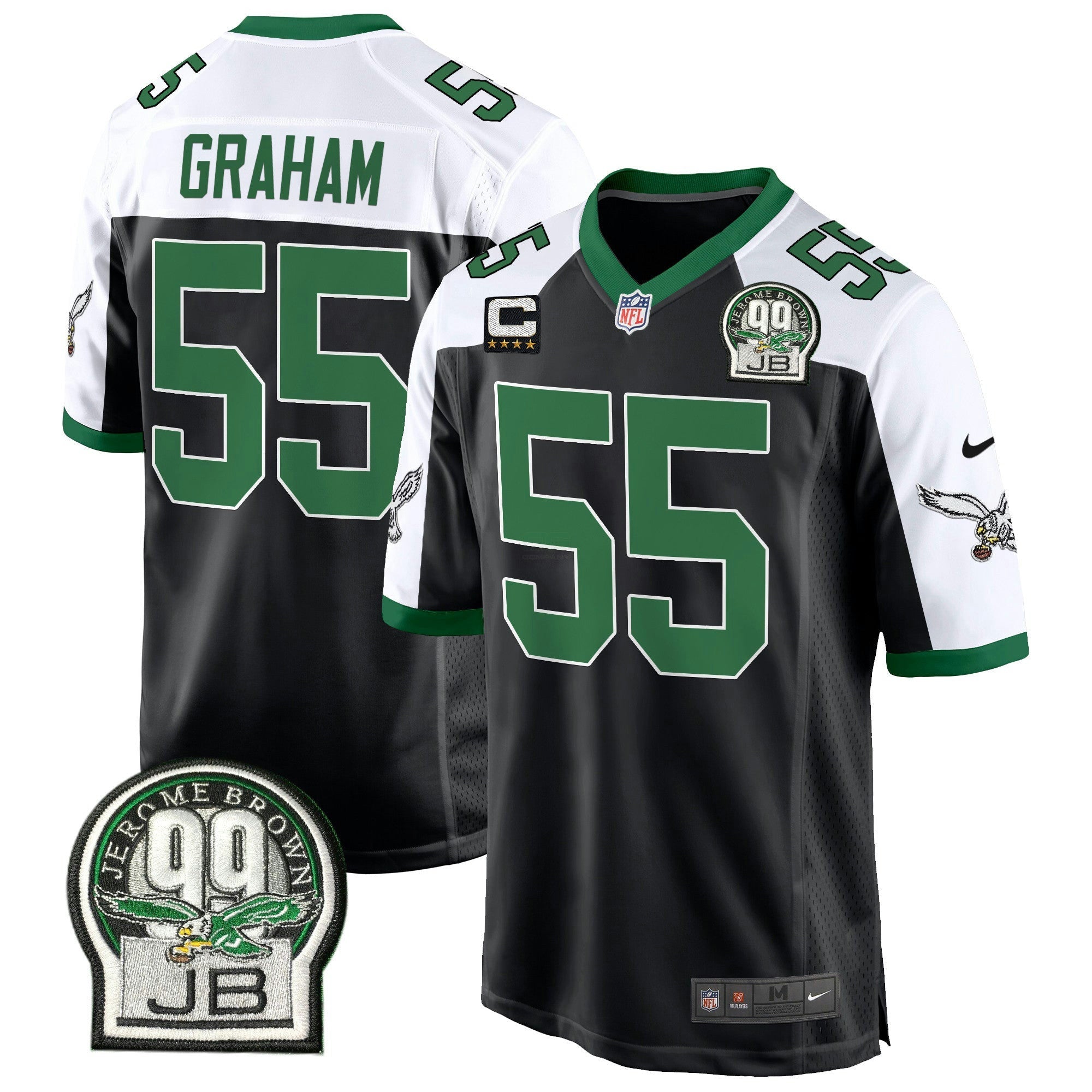 Camisa NFL Men’s Jerome Brown Patch Kelly Green Game Jersey