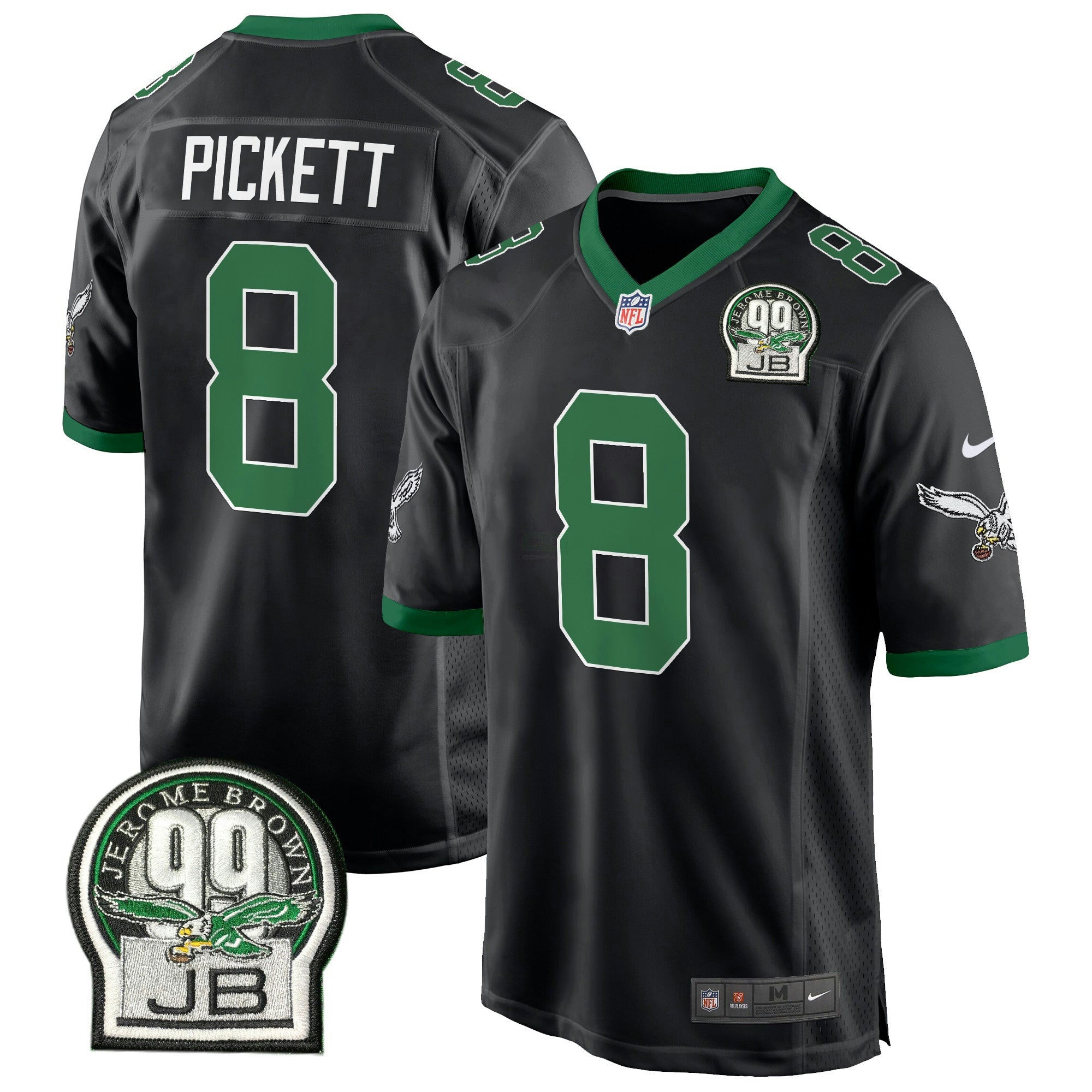 Camisa NFL Men’s Jerome Brown Patch Kelly Green Game Jersey