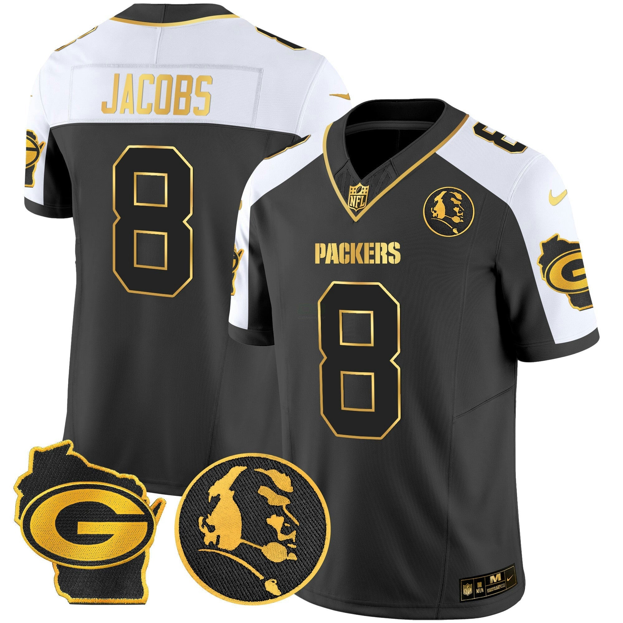 Camisa NFL Men’s John Madden & Home Patch Dourada Vapor Limited Jersey