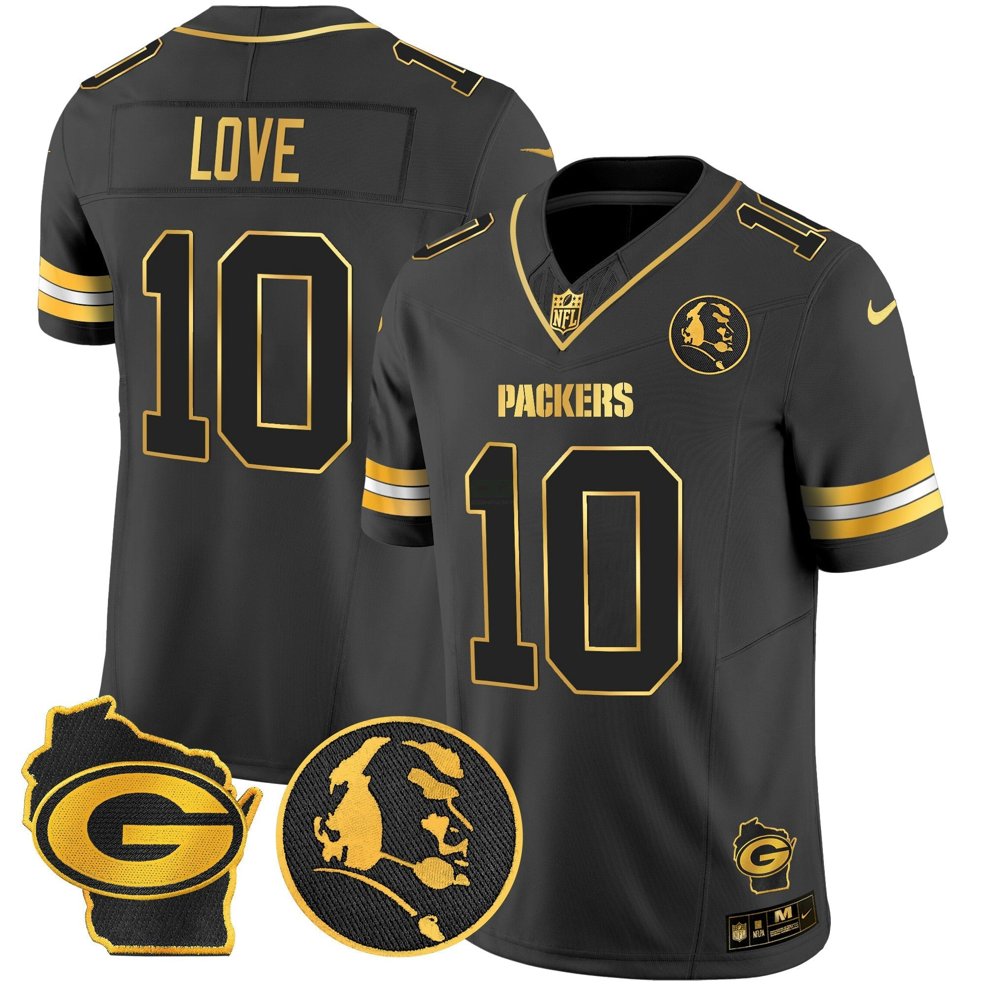 Camisa NFL Men’s John Madden & Home Patch Dourada Vapor Limited Jersey