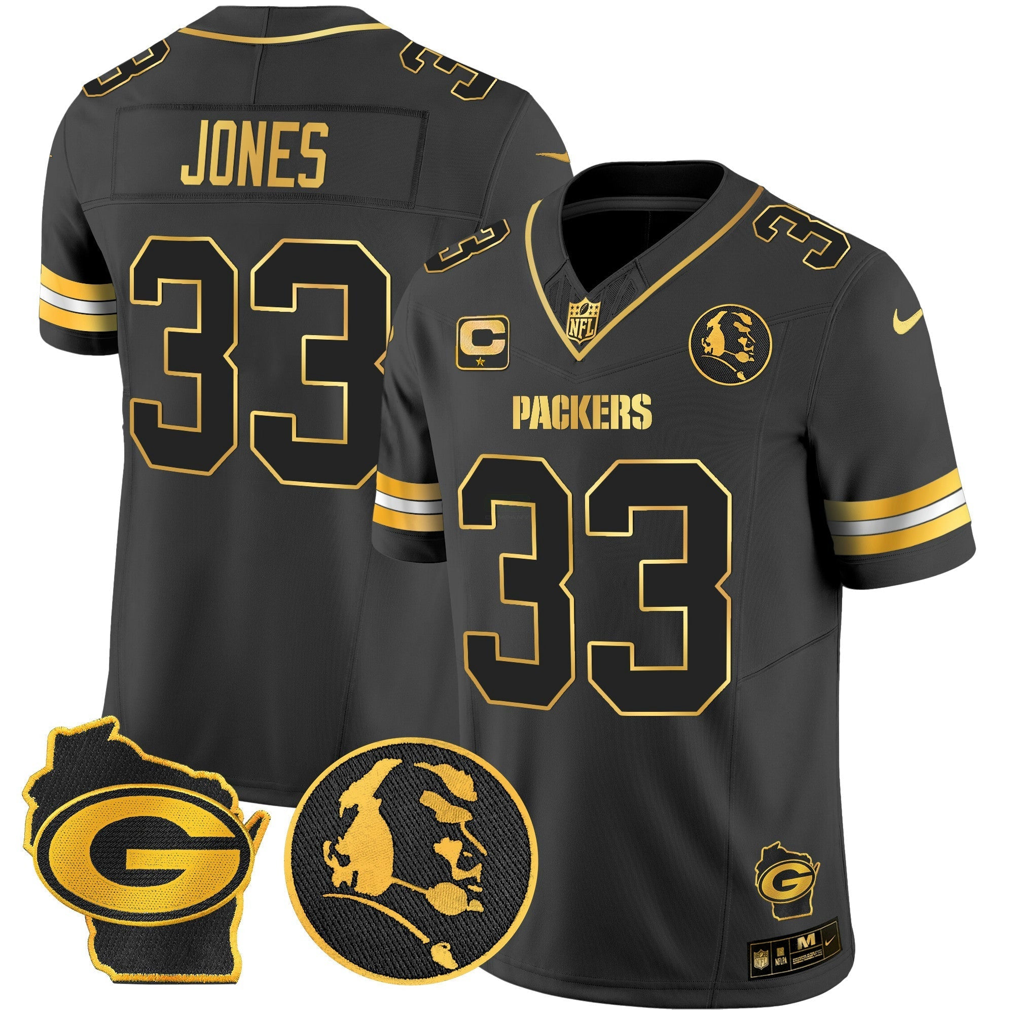 Camisa NFL Men’s John Madden & Home Patch Dourada Vapor Limited Jersey