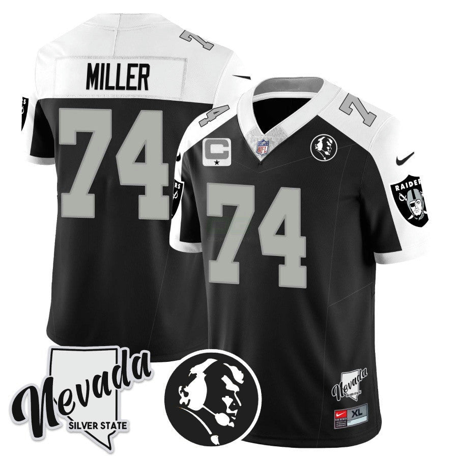 Camisa NFL Men’s John Madden Honoring & Nevada Silver State Patch Vapor Jersey