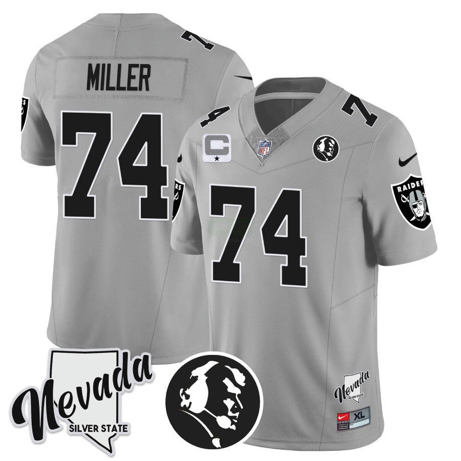 Camisa NFL Men’s John Madden Honoring & Nevada Silver State Patch Vapor Jersey