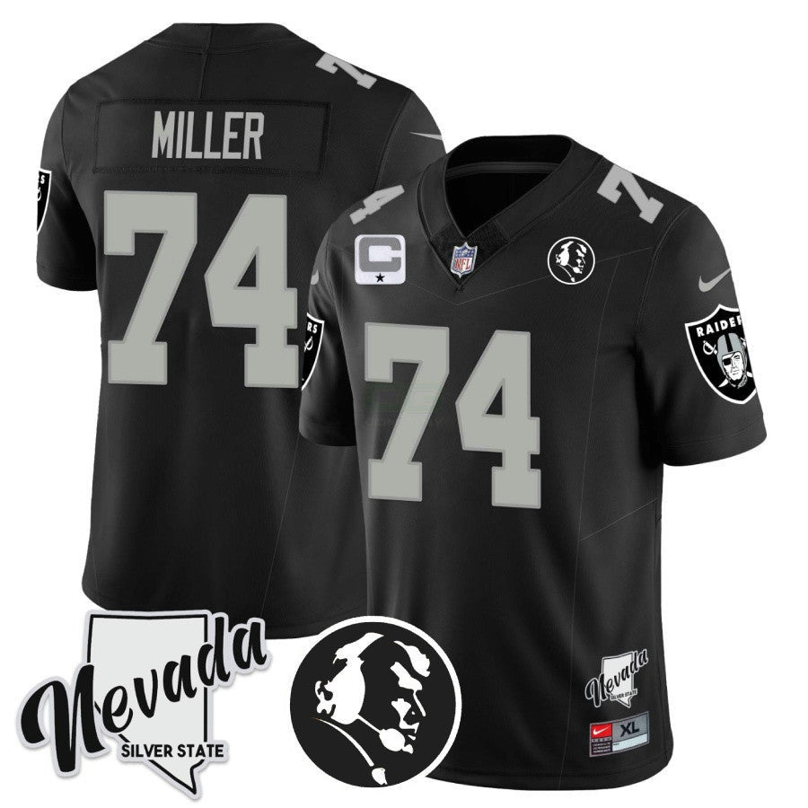 Camisa NFL Men’s John Madden Honoring & Nevada Silver State Patch Vapor Jersey