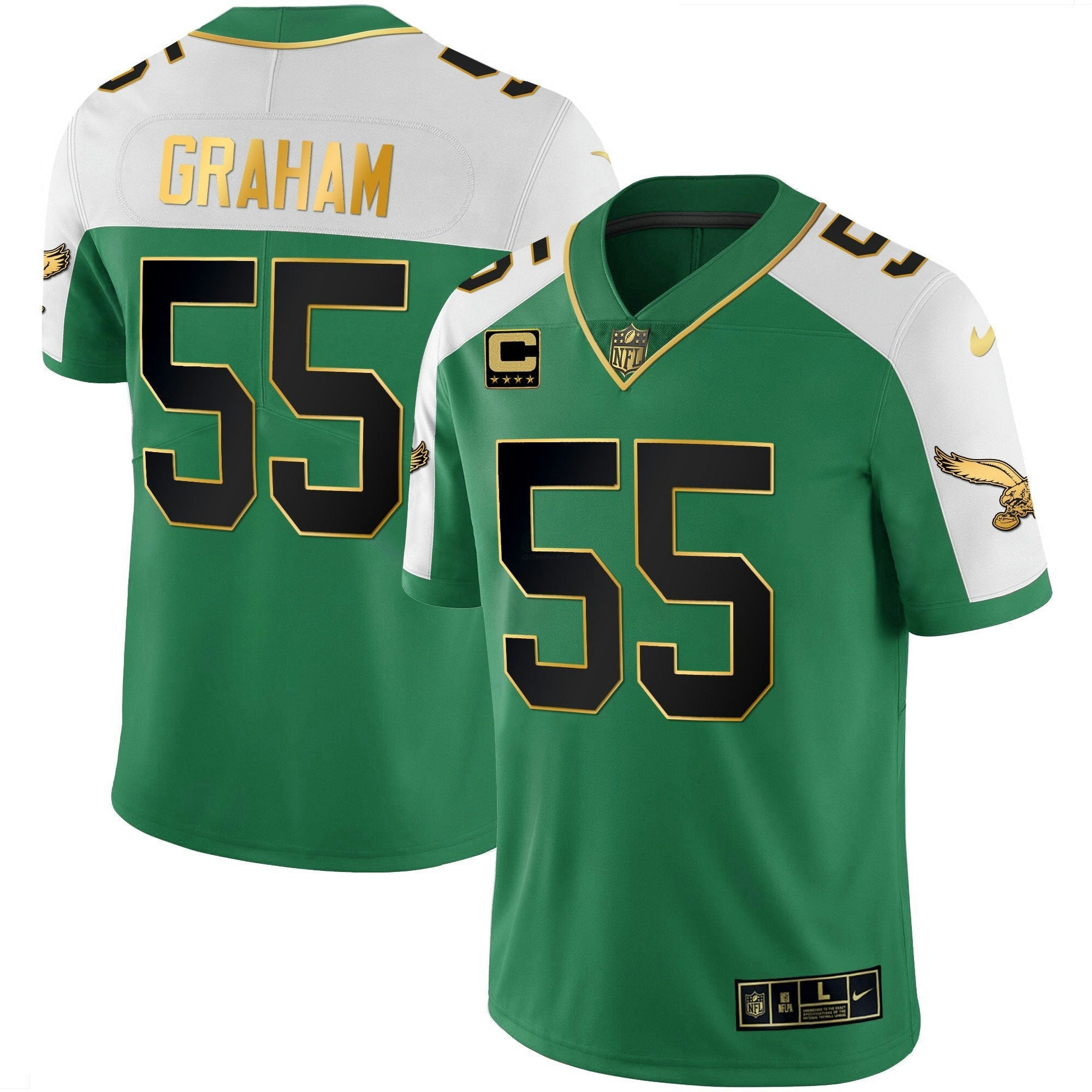 Camisa NFL Men’s Kelly Green Alternativa Dourada Jersey - Kelly Alternativa