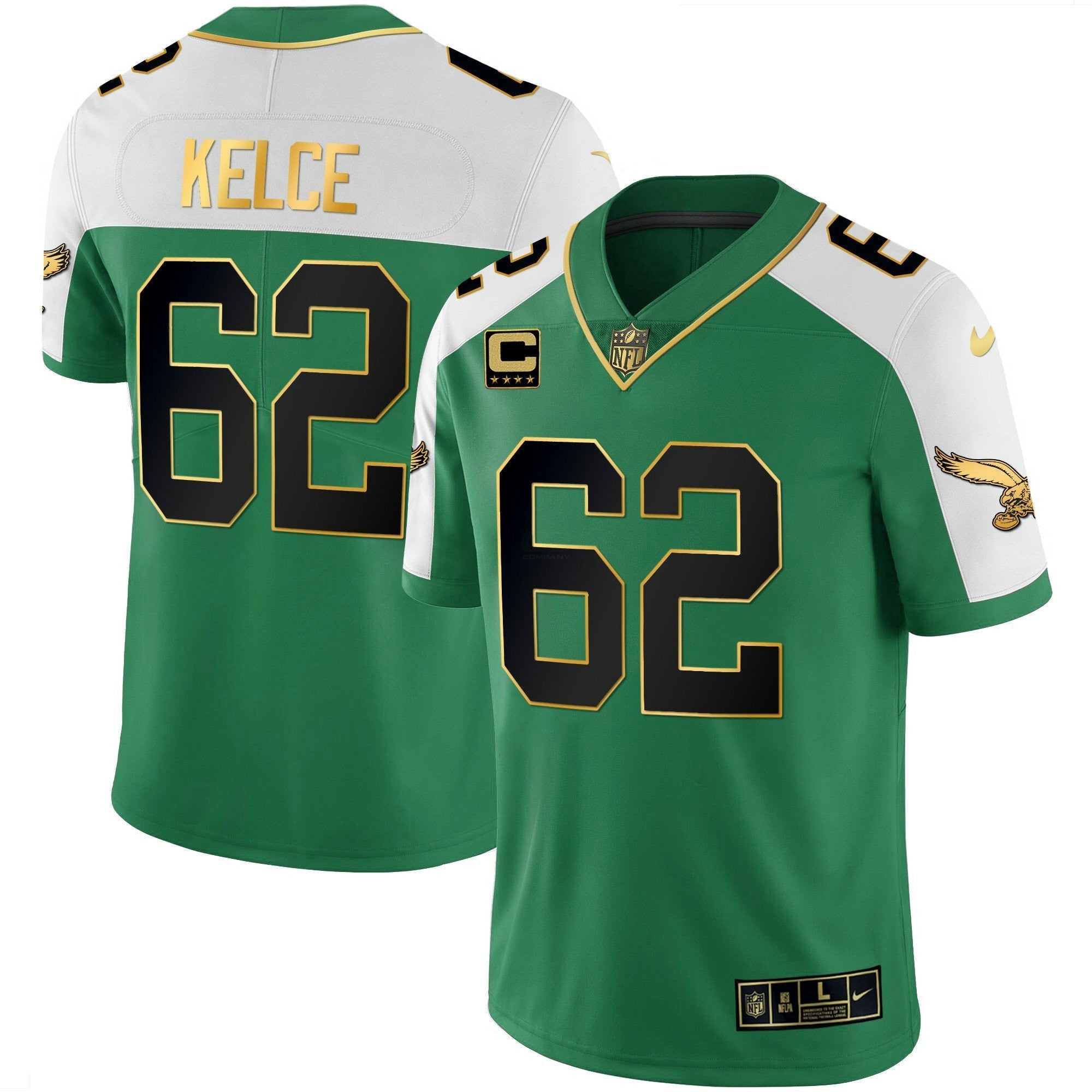 Camisa NFL Men’s Kelly Green Alternativa Dourada Jersey - Kelly Alternativa