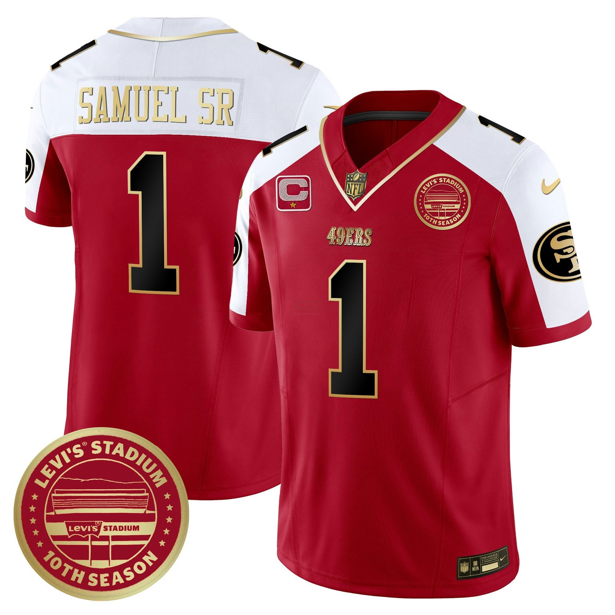 Camisa NFL Men’s Levi’s Stadium 10th Season Patch Vapor Limited Jersey