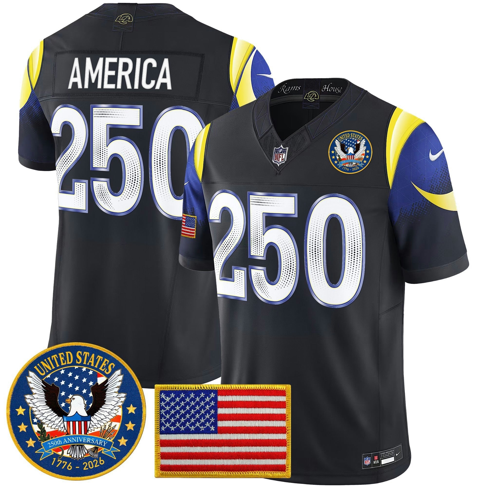 Camisa NFL Men’s Los Angeles 2025 “United States 250th Anniversary Patch” Vapor Limited Jersey