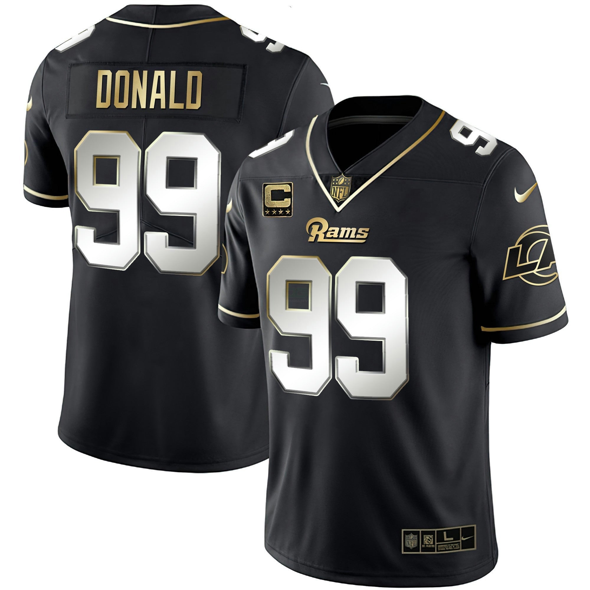 Camisa NFL Men’s Los Angeles Branca Dourada & Preta Dourada Jersey