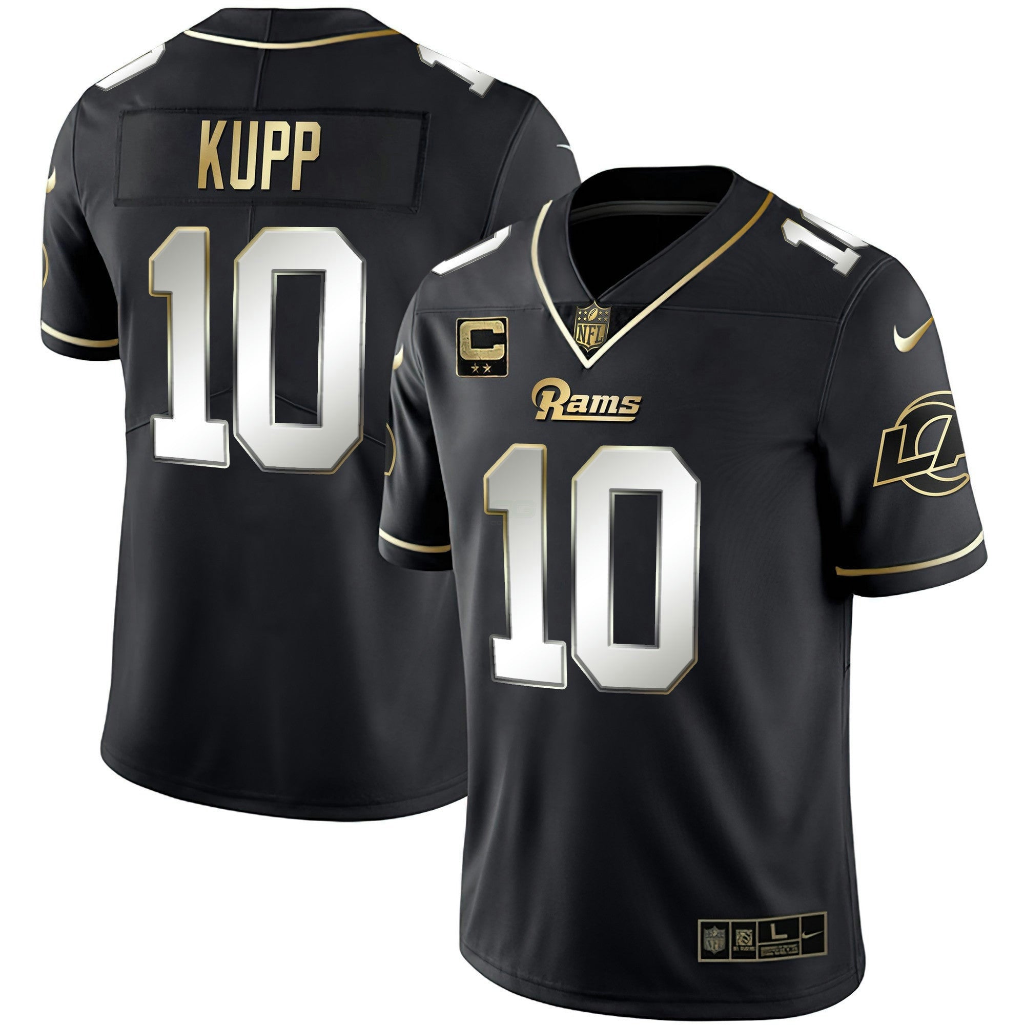 Camisa NFL Men’s Los Angeles Branca Dourada & Preta Dourada Jersey