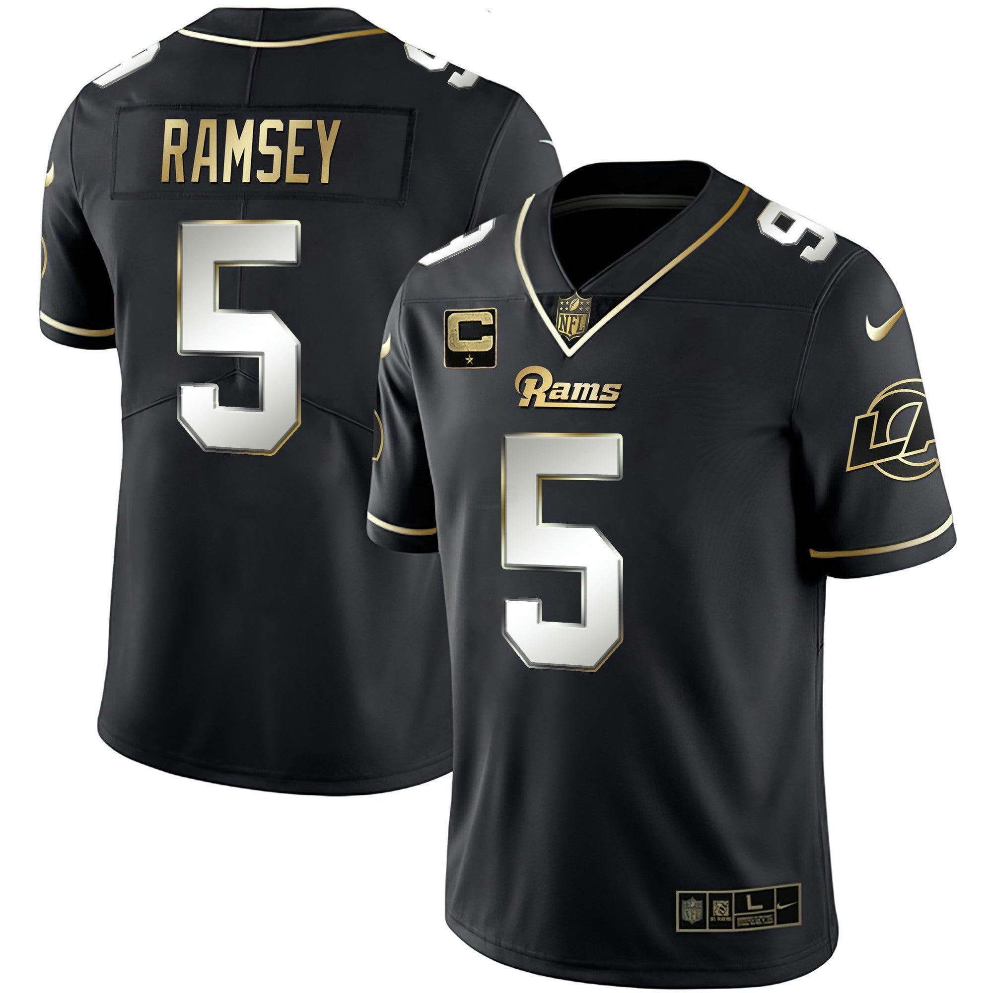 Camisa NFL Men’s Los Angeles Branca Dourada & Preta Dourada Jersey
