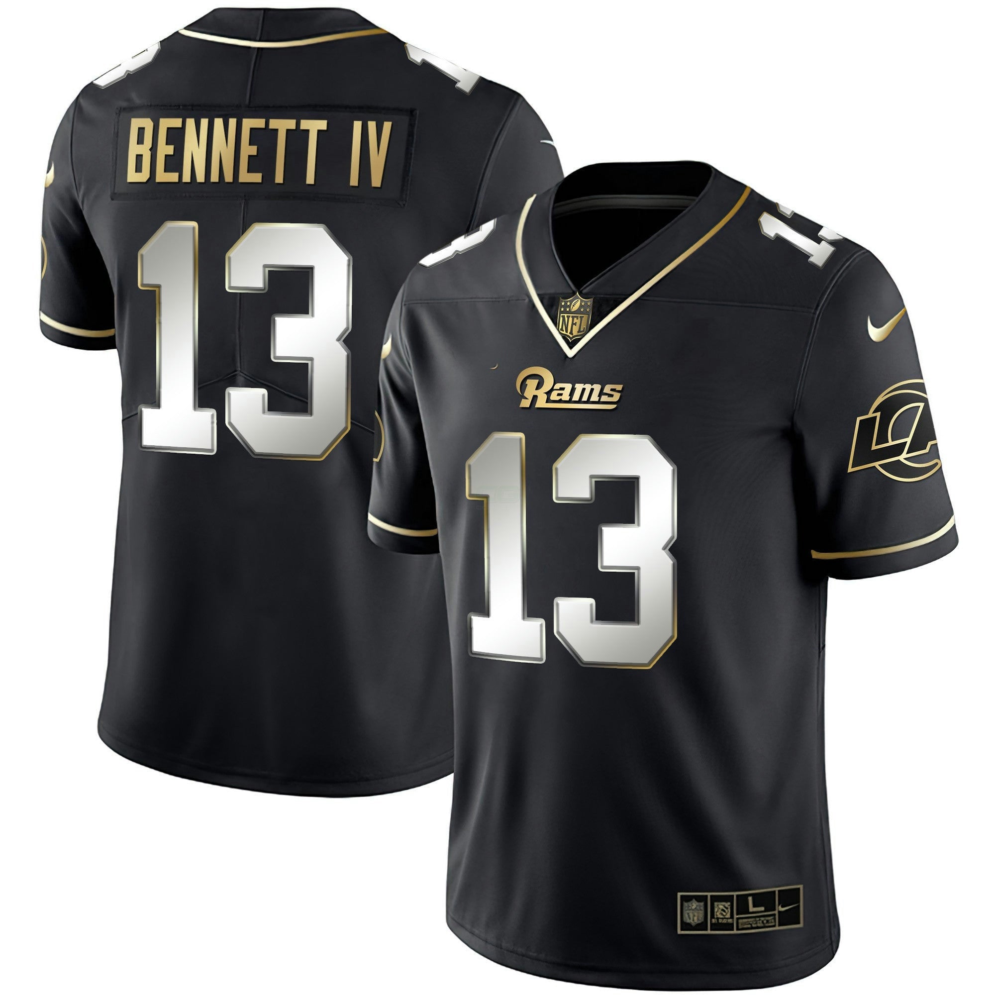 Camisa NFL Men’s Los Angeles Branca Dourada & Preta Dourada Jersey