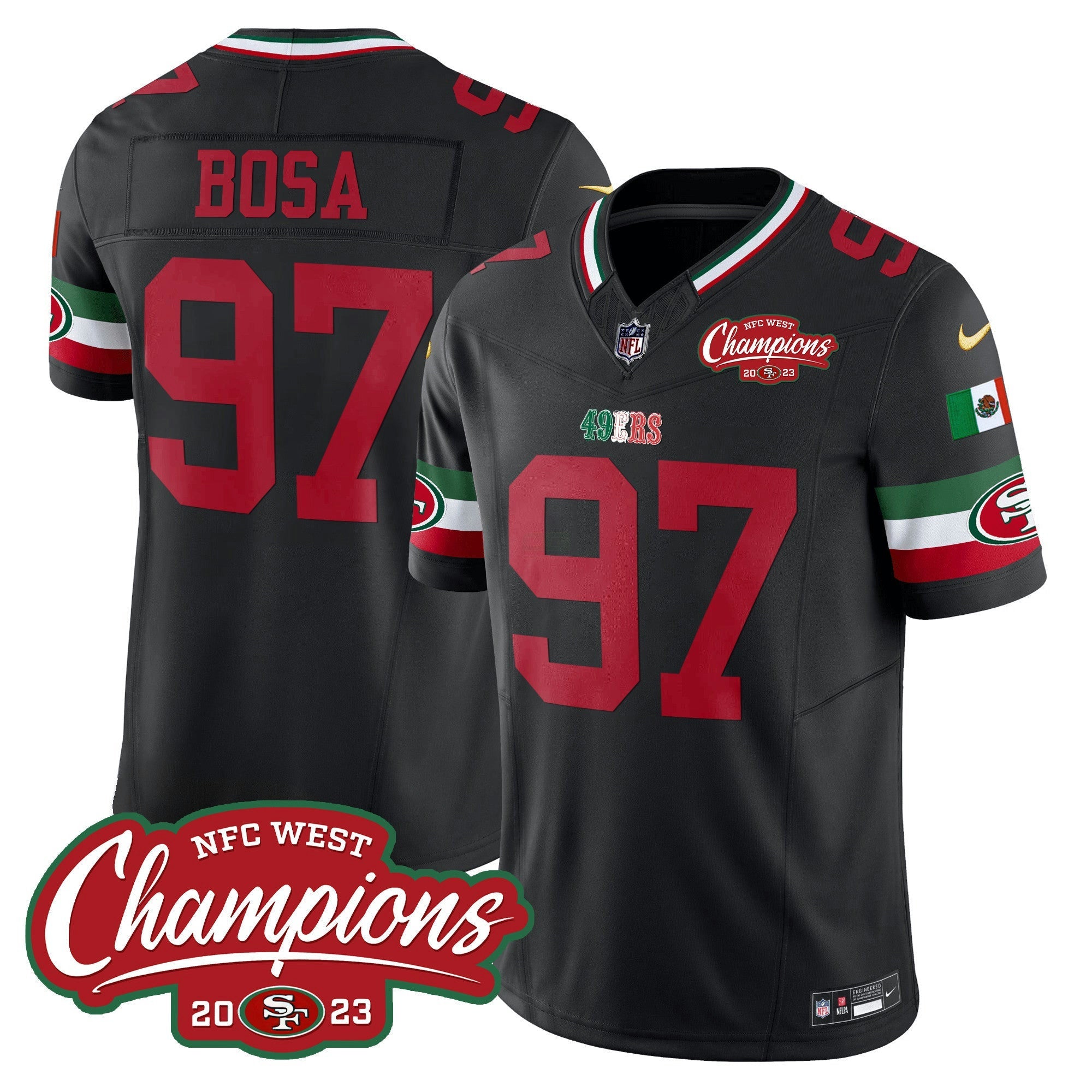 Camisa NFL Men’s Mexico 2023 NFC West Champions Patch Vapor Jersey