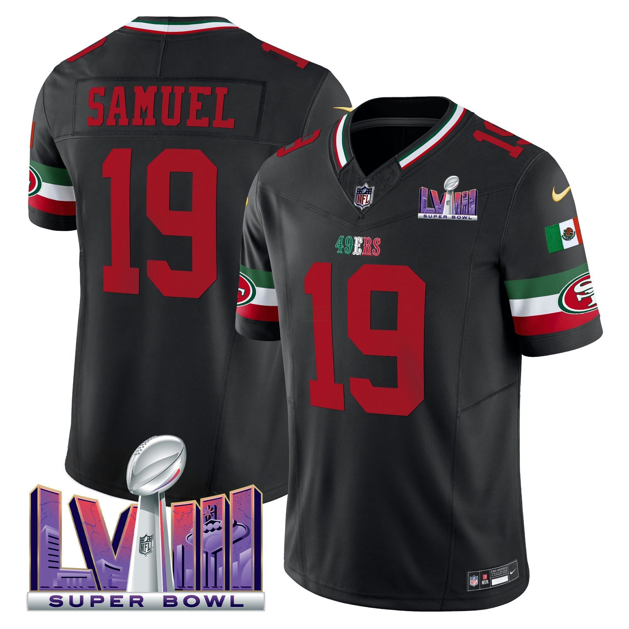 Camisa NFL Men’s Mexico Super Bowl LVIII Patch Vapor Jersey