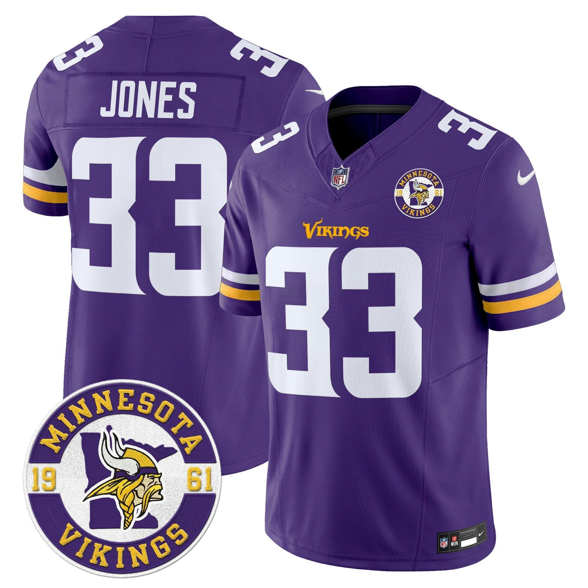 Camisa NFL Men’s Minnesota 2024 Vapor Limited Jersey V2 – Est. 1961 Patch