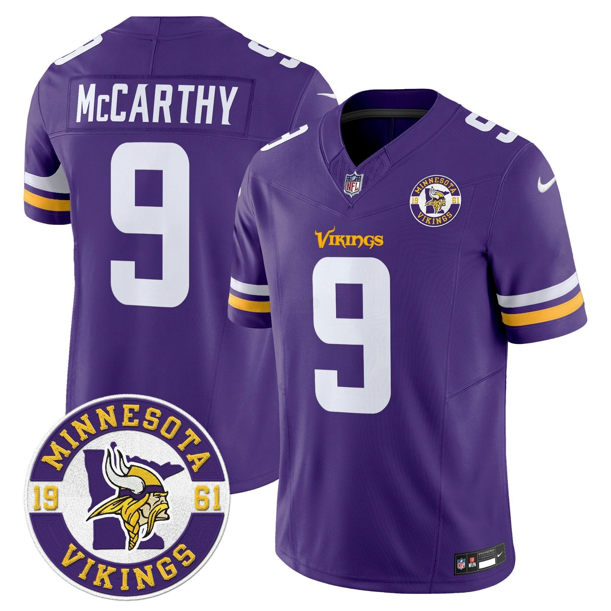 Camisa NFL Men’s Minnesota 2024 Vapor Limited Jersey V2 – Est. 1961 Patch