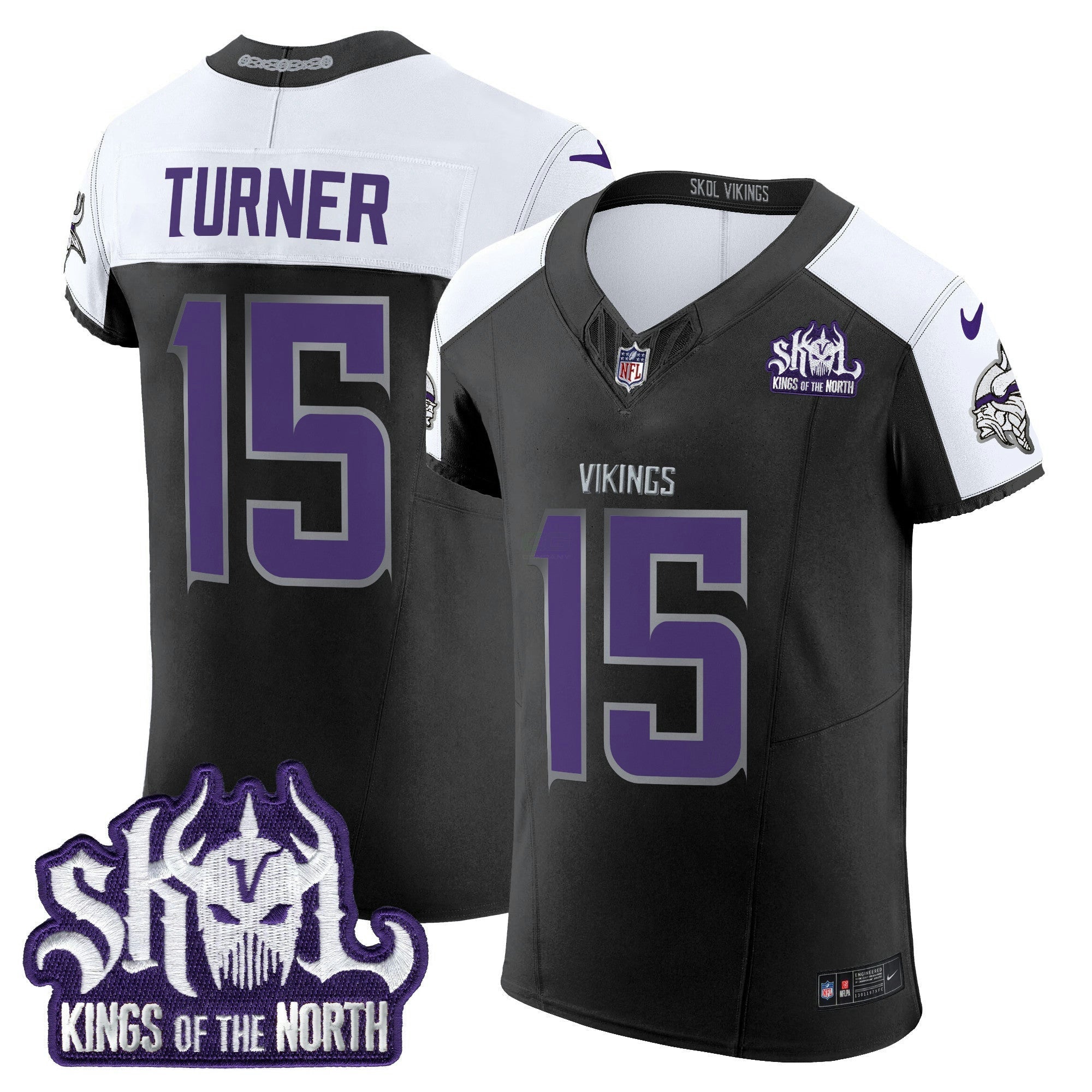 Camisa NFL Men’s Minnesota 2024 Winter Warrior Skol Patch Vapor Elite Jersey