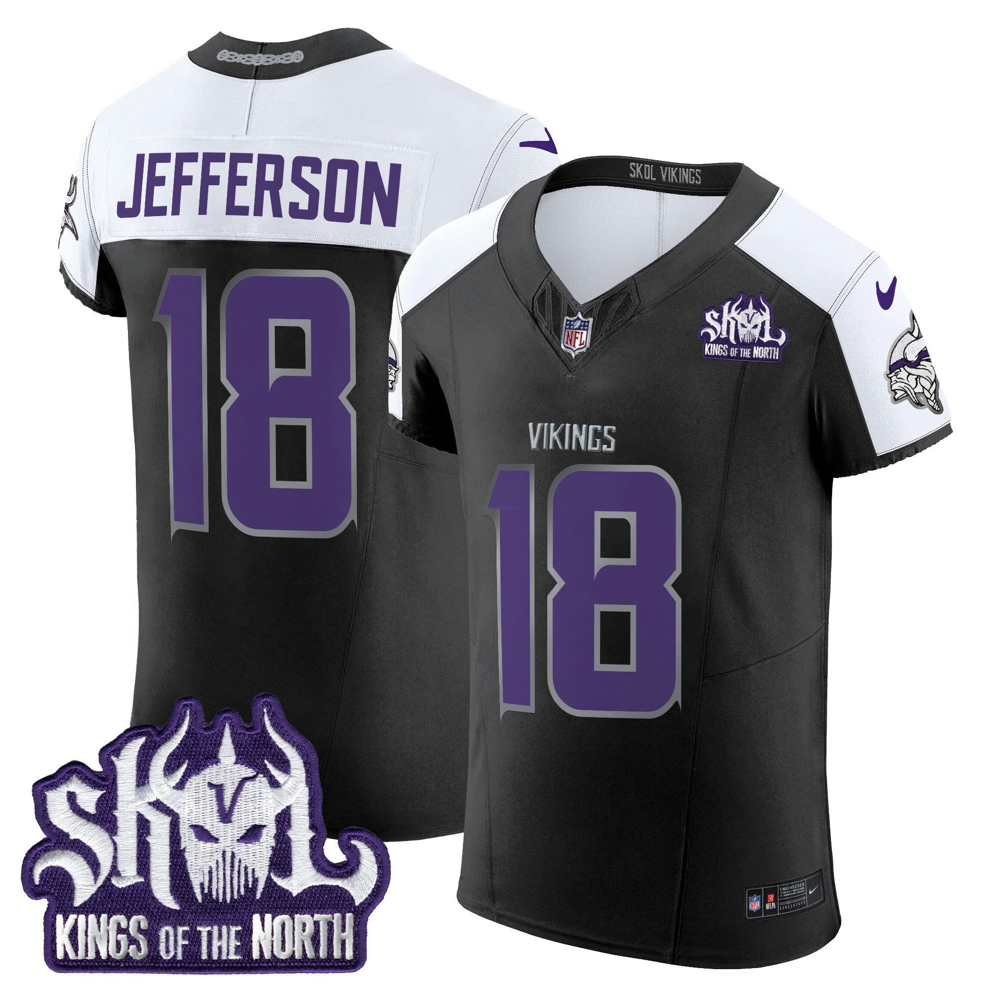 Camisa NFL Men’s Minnesota 2024 Winter Warrior Skol Patch Vapor Elite Jersey