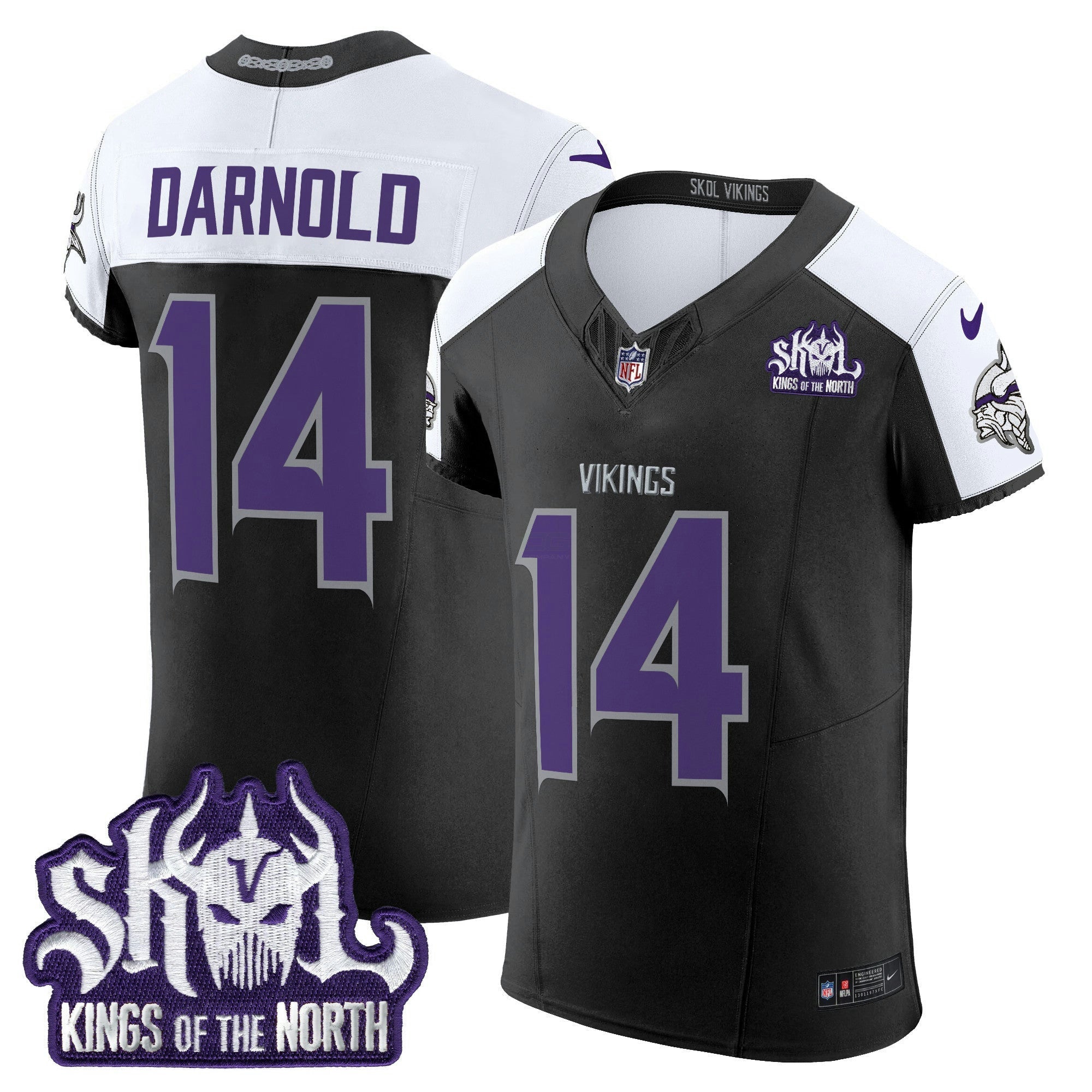 Camisa NFL Men’s Minnesota 2024 Winter Warrior Skol Patch Vapor Elite Jersey