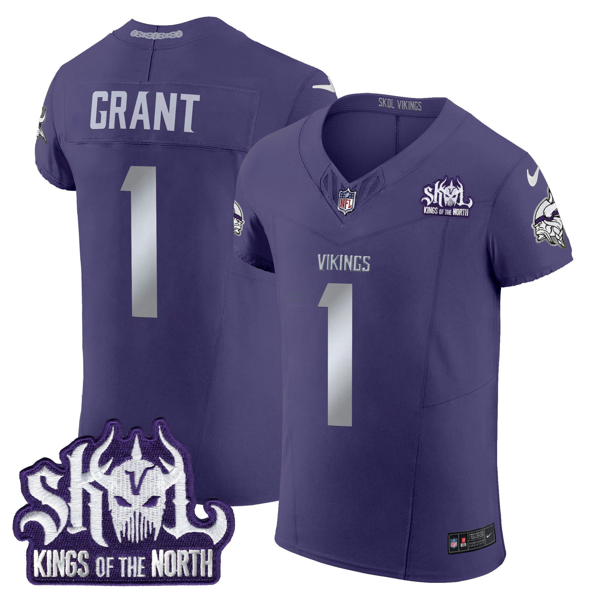 Camisa NFL Men’s Minnesota 2024 Winter Warrior Skol Patch Vapor Elite Jersey