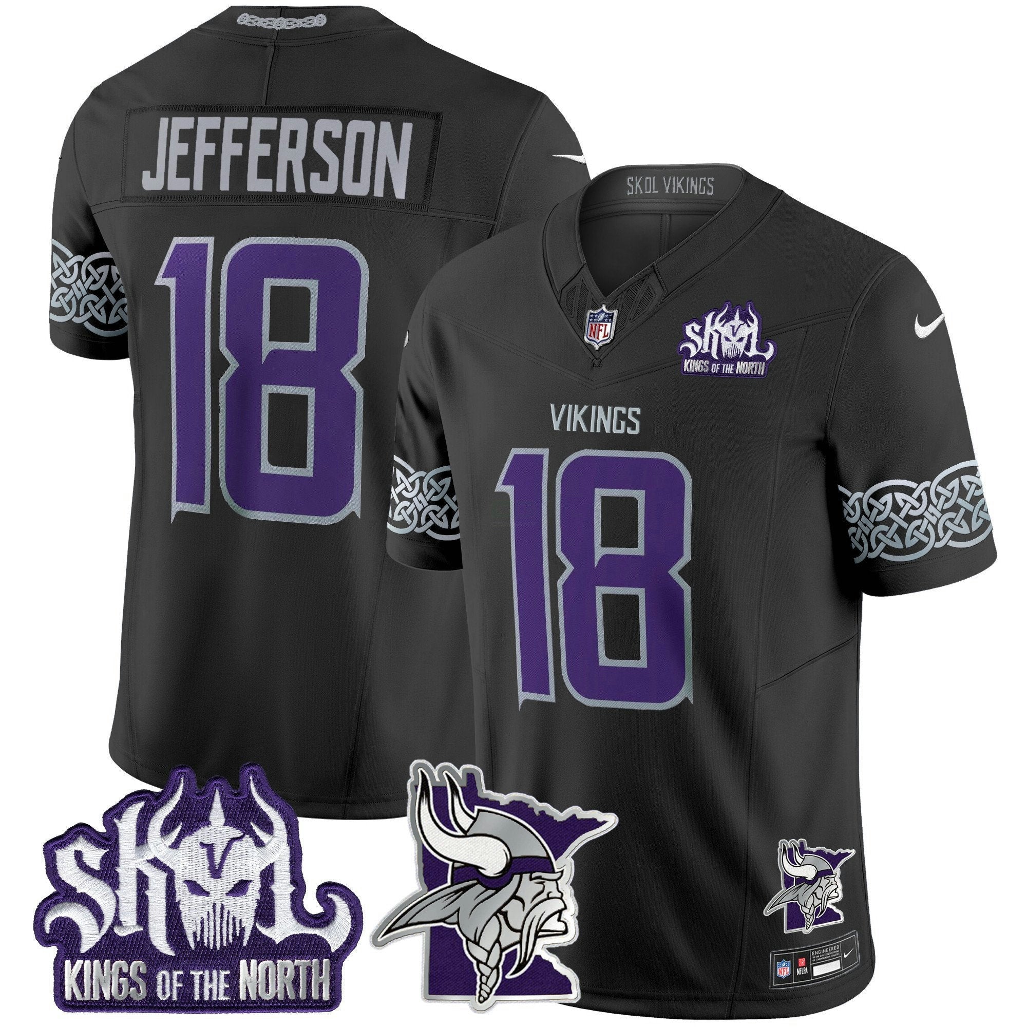 Camisa NFL Men’s Minnesota 2024 Winter Warrior Skol Patch Vapor Limited Jersey V2