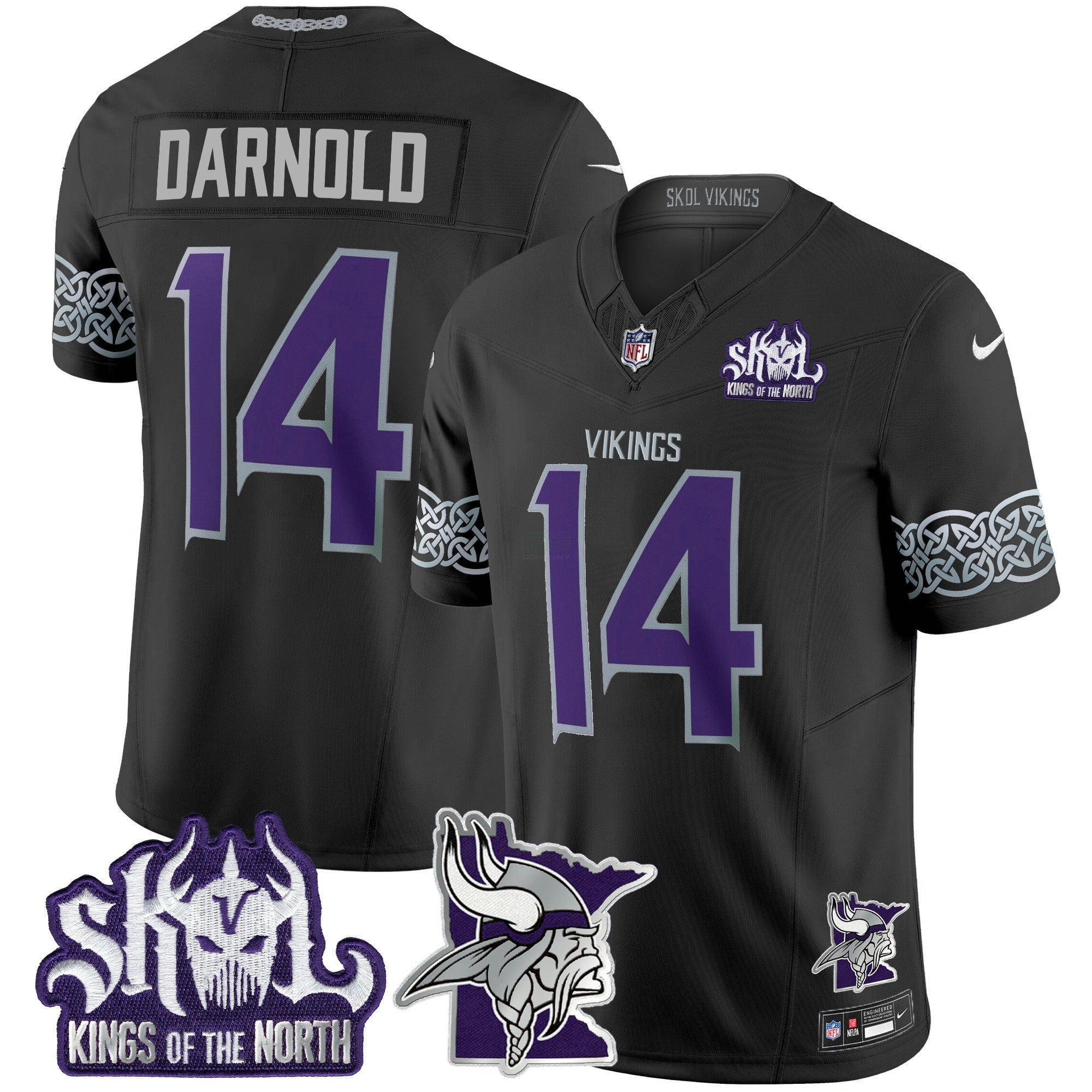 Camisa NFL Men’s Minnesota 2024 Winter Warrior Skol Patch Vapor Limited Jersey V2