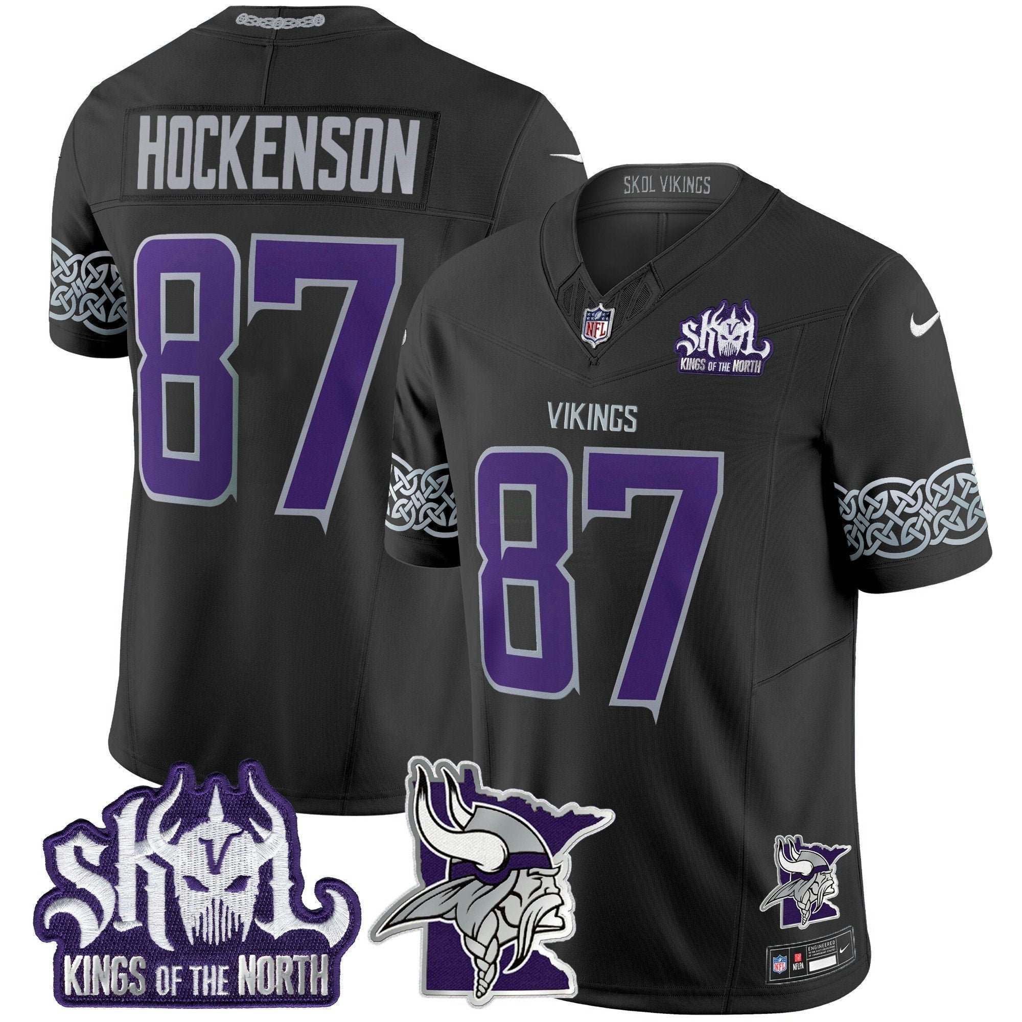Camisa NFL Men’s Minnesota 2024 Winter Warrior Skol Patch Vapor Limited Jersey V2