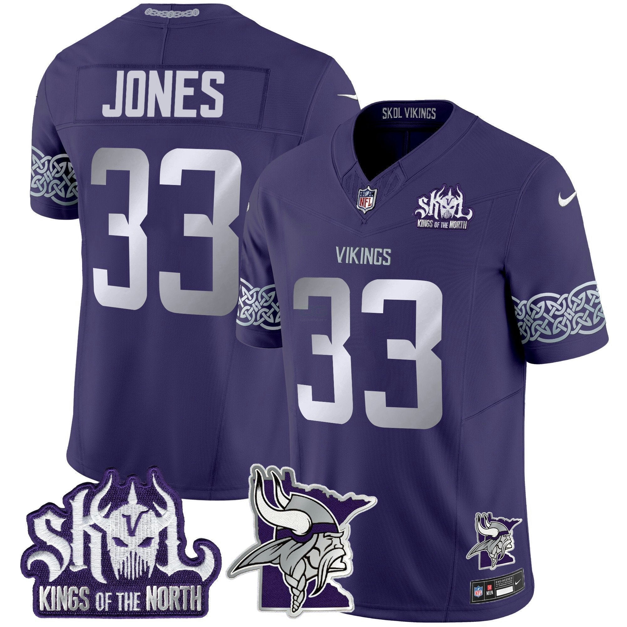 Camisa NFL Men’s Minnesota 2024 Winter Warrior Skol Patch Vapor Limited Jersey V2