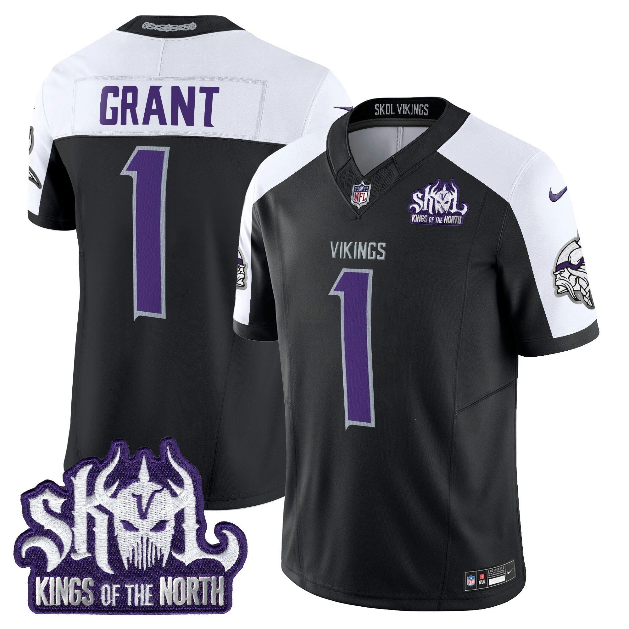 Camisa NFL Men’s Minnesota 2025 Winter Warrior Skol Patch Vapor Limited Jersey