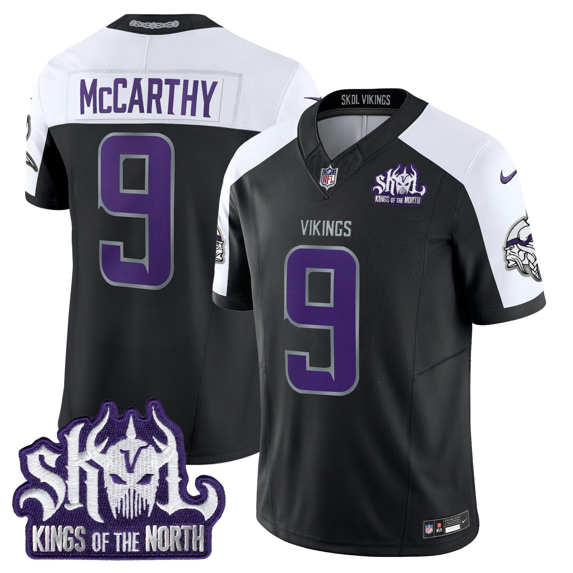 Camisa NFL Men’s Minnesota 2025 Winter Warrior Skol Patch Vapor Limited Jersey