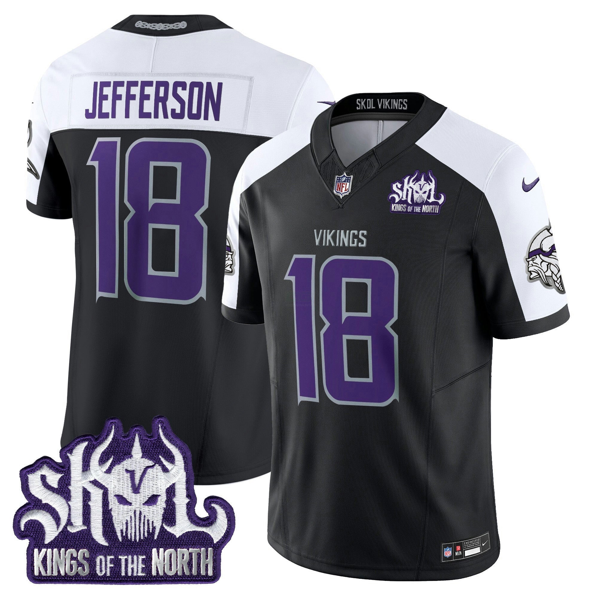 Camisa NFL Men’s Minnesota 2025 Winter Warrior Skol Patch Vapor Limited Jersey