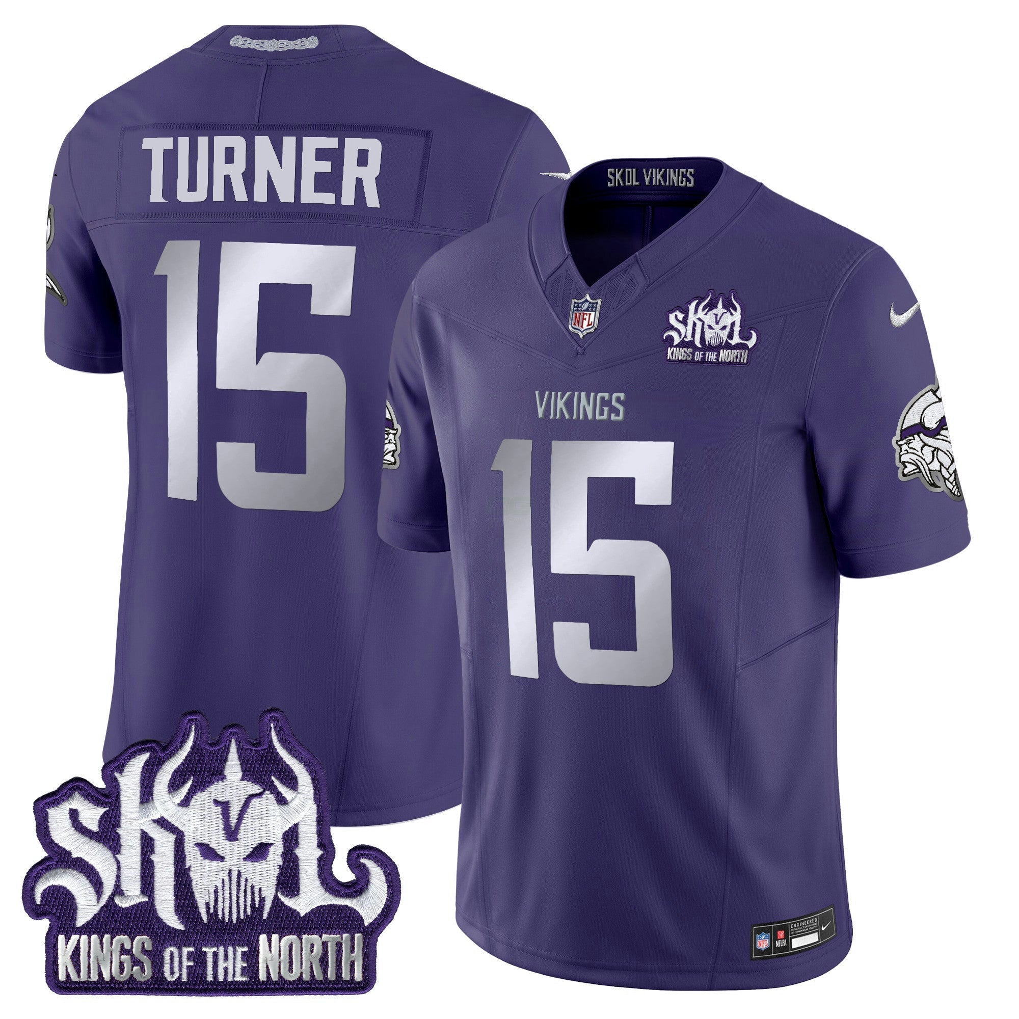 Camisa NFL Men’s Minnesota 2025 Winter Warrior Skol Patch Vapor Limited Jersey