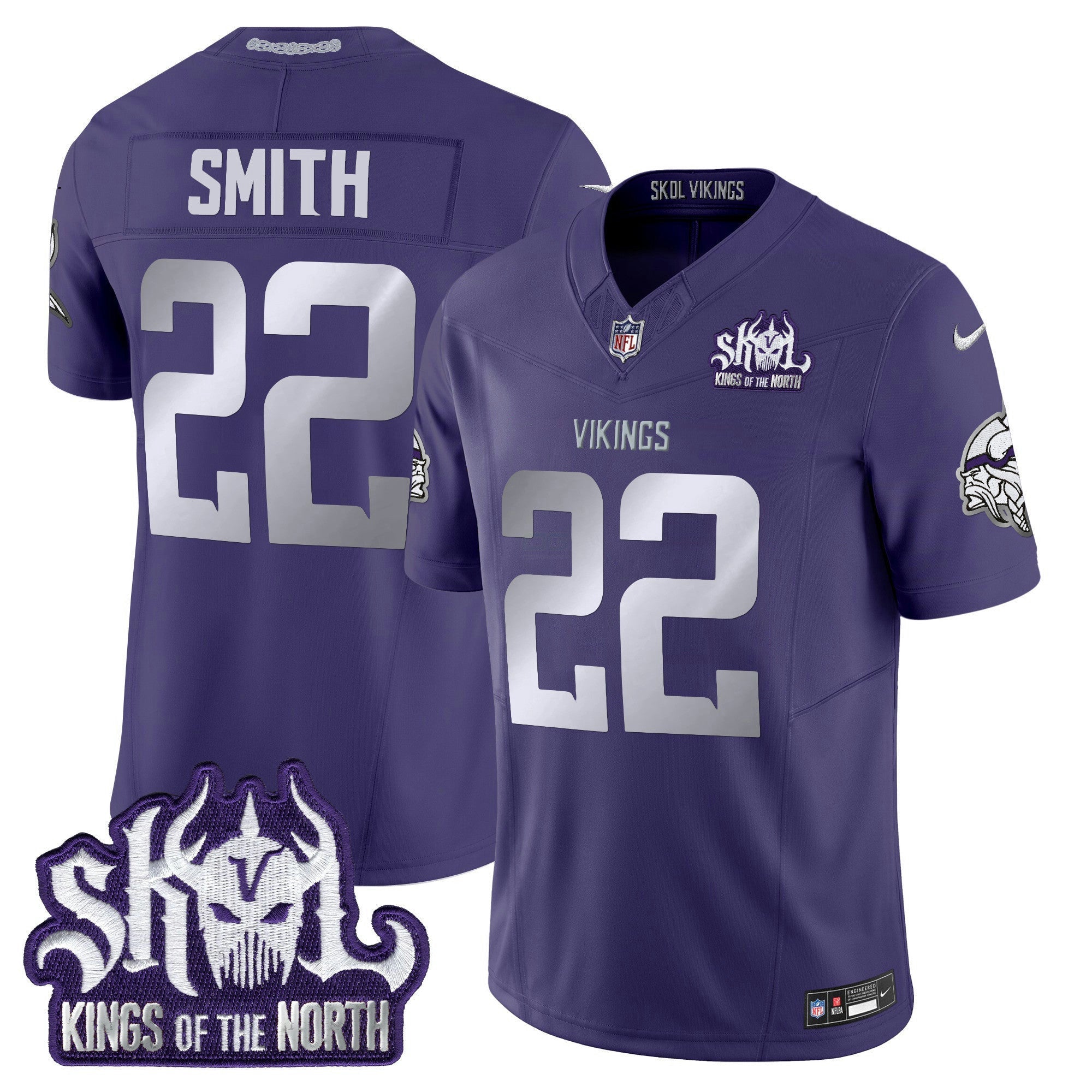 Camisa NFL Men’s Minnesota 2025 Winter Warrior Skol Patch Vapor Limited Jersey