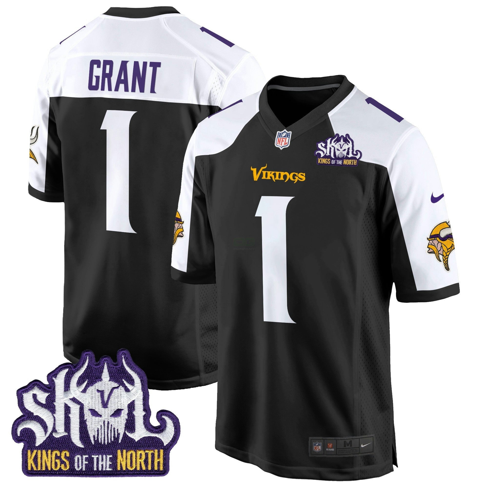Camisa NFL Men’s Minnesota King Of The North Patch Game Jersey