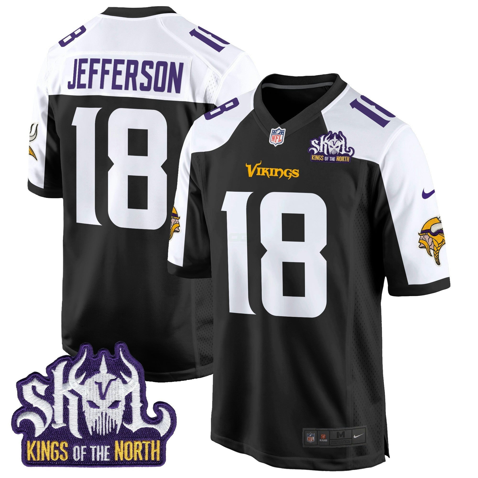 Camisa NFL Men’s Minnesota King Of The North Patch Game Jersey