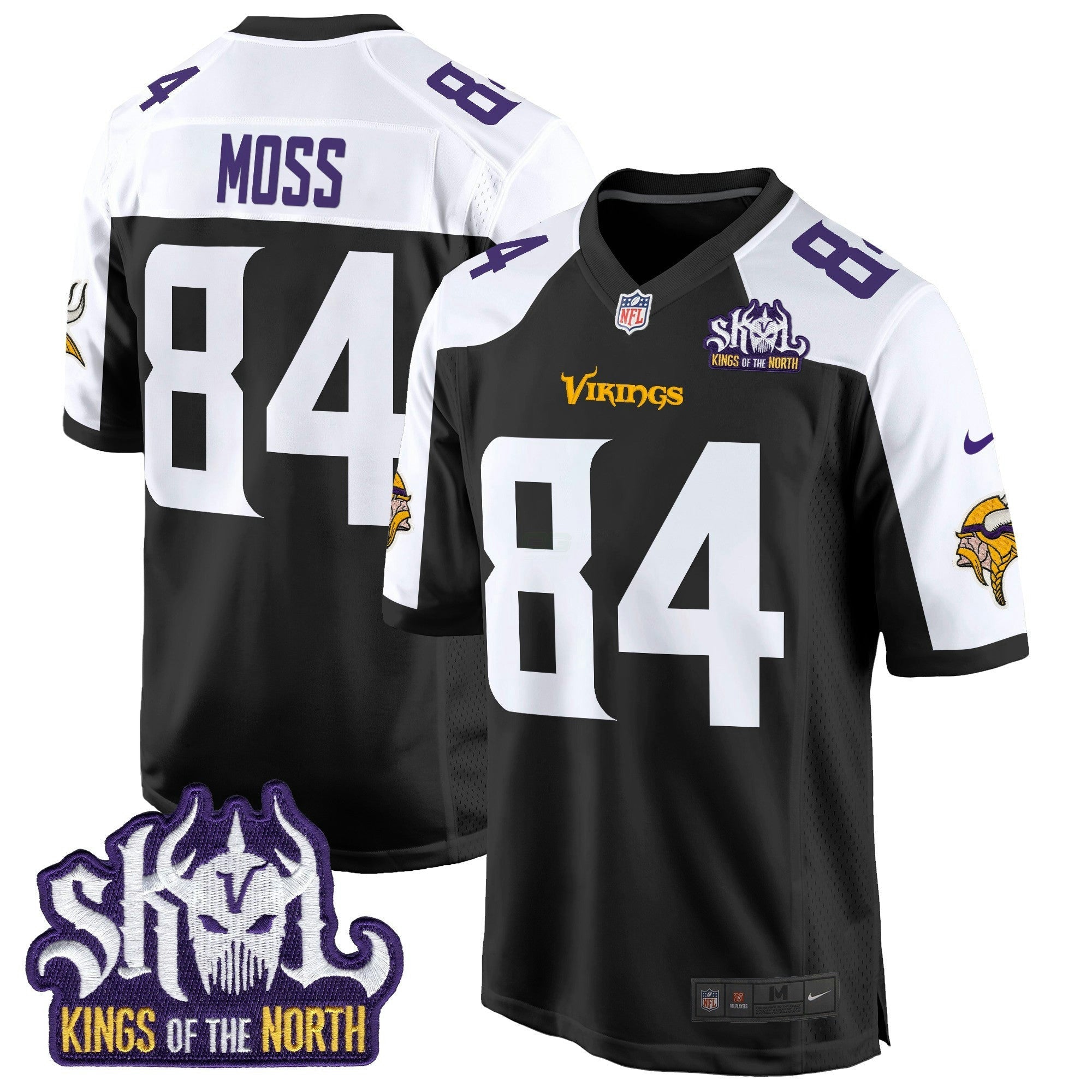 Camisa NFL Men’s Minnesota King Of The North Patch Game Jersey