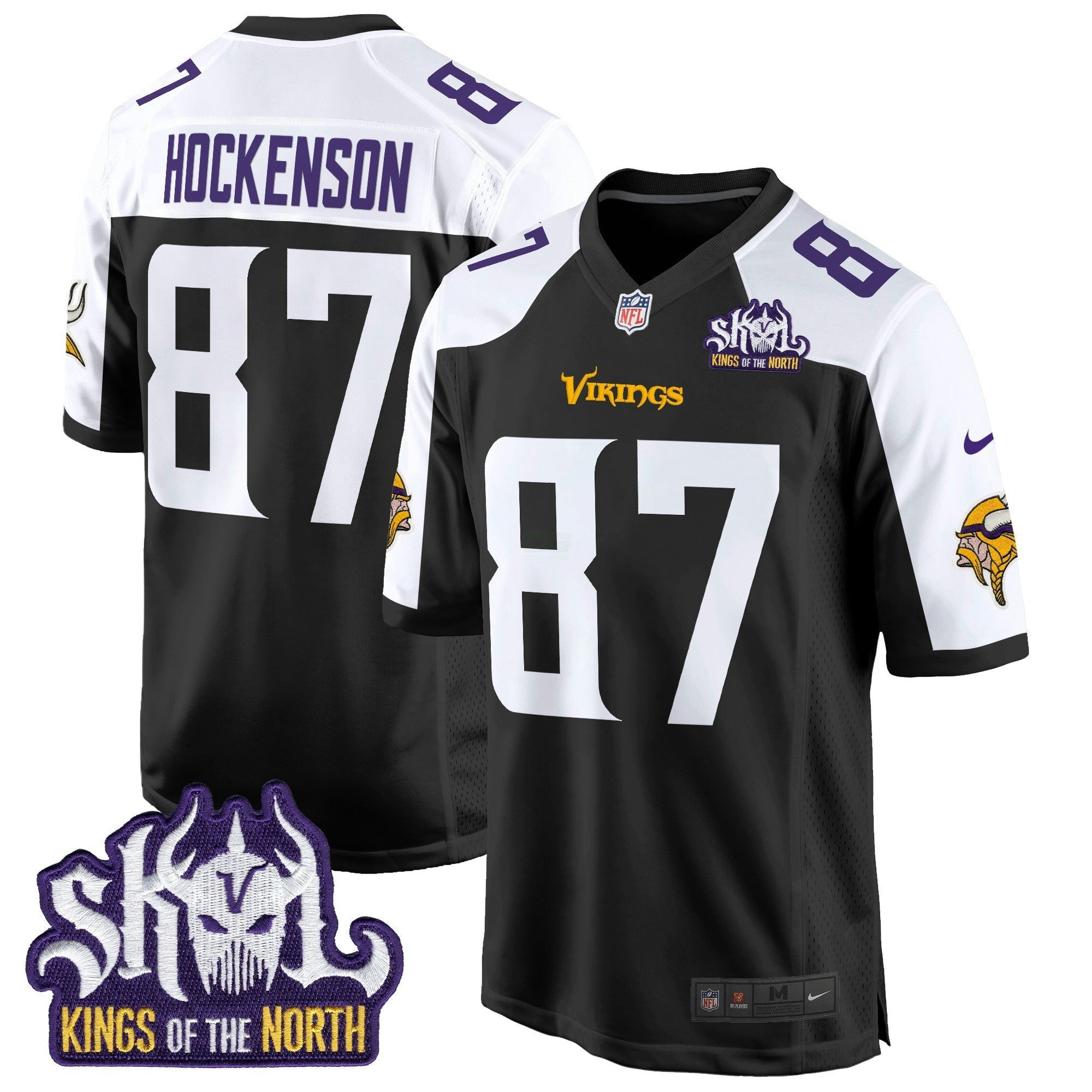 Camisa NFL Men’s Minnesota King Of The North Patch Game Jersey