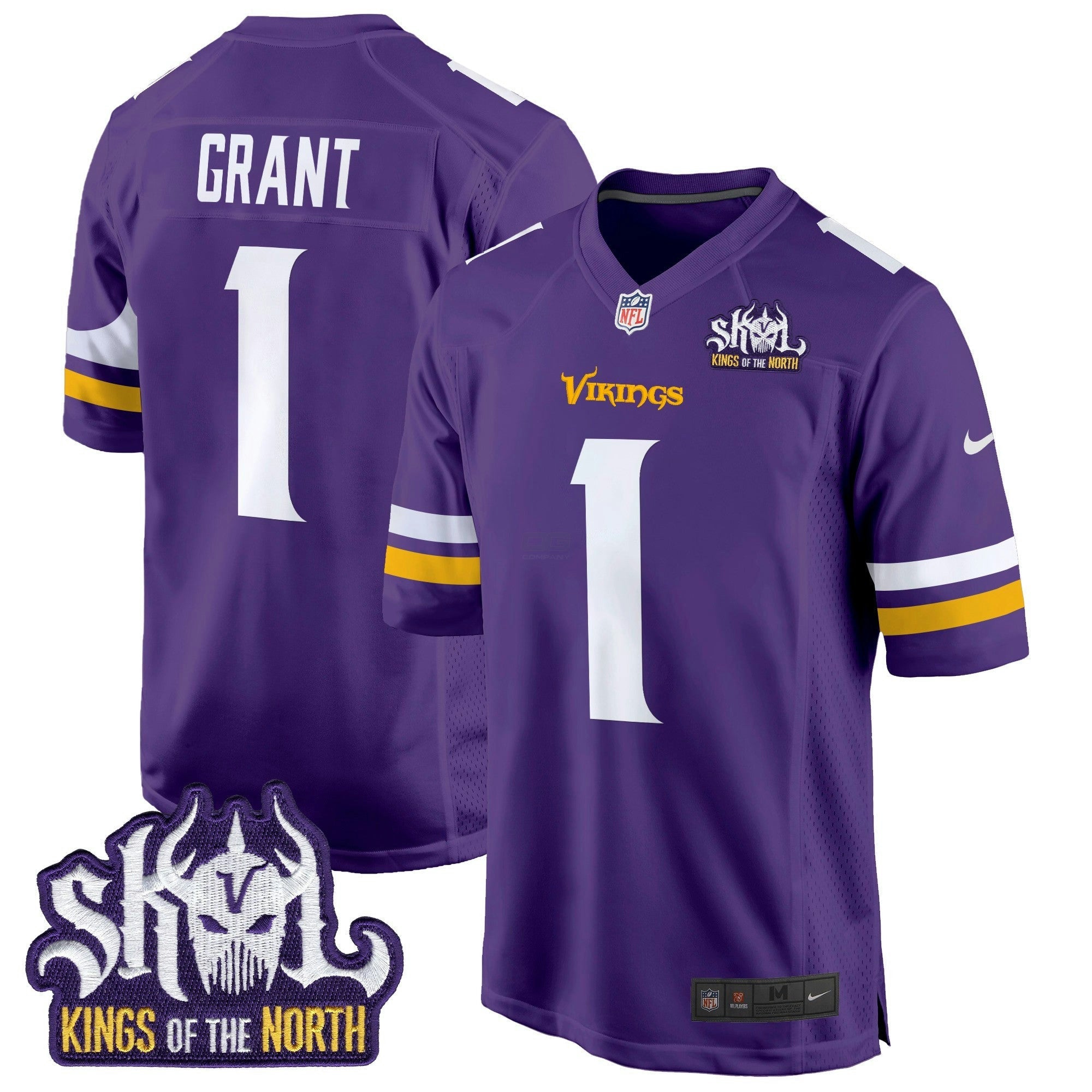 Camisa NFL Men’s Minnesota King Of The North Patch Game Jersey