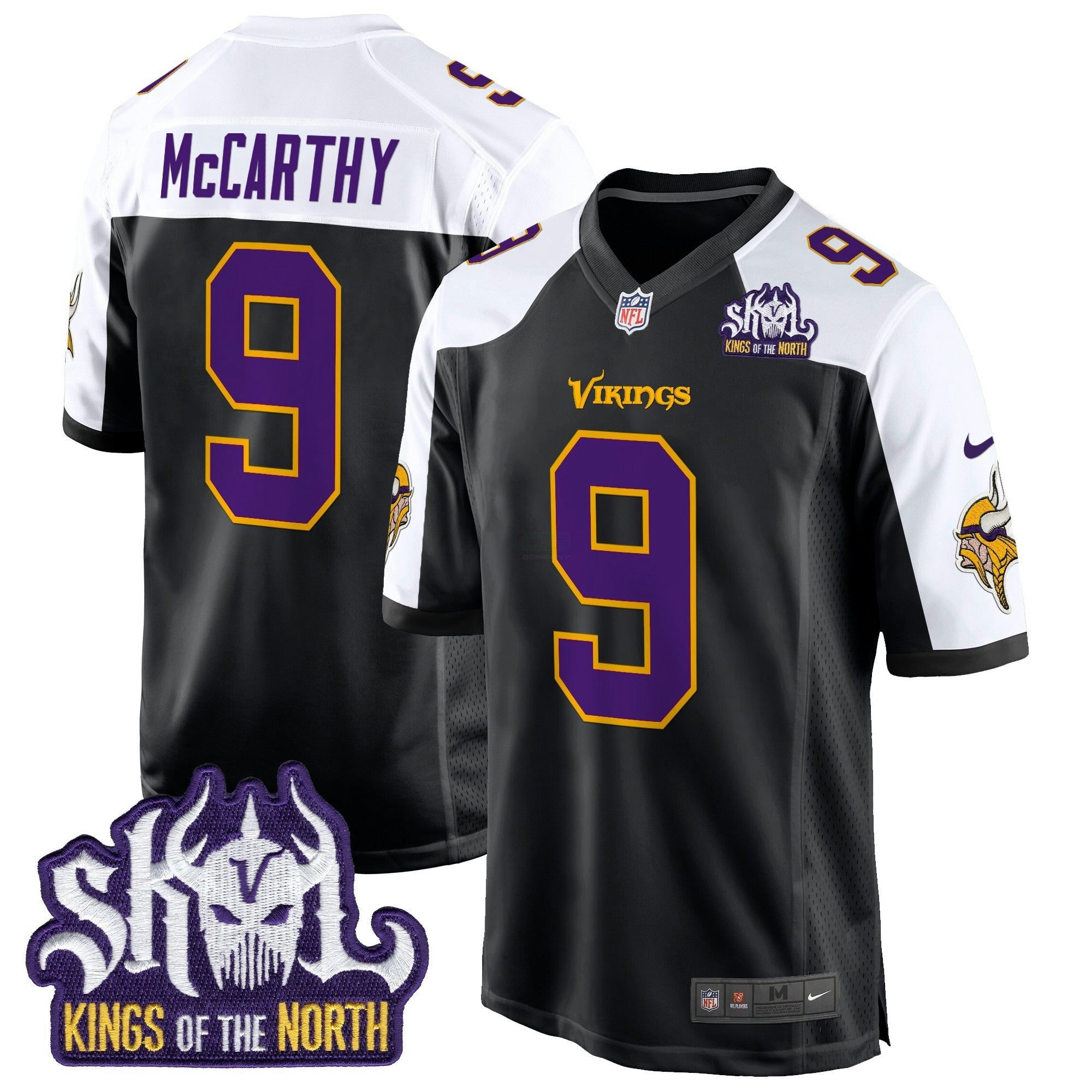 Camisa NFL Men’s Minnesota King Of The North Patch Throwback Game Jersey