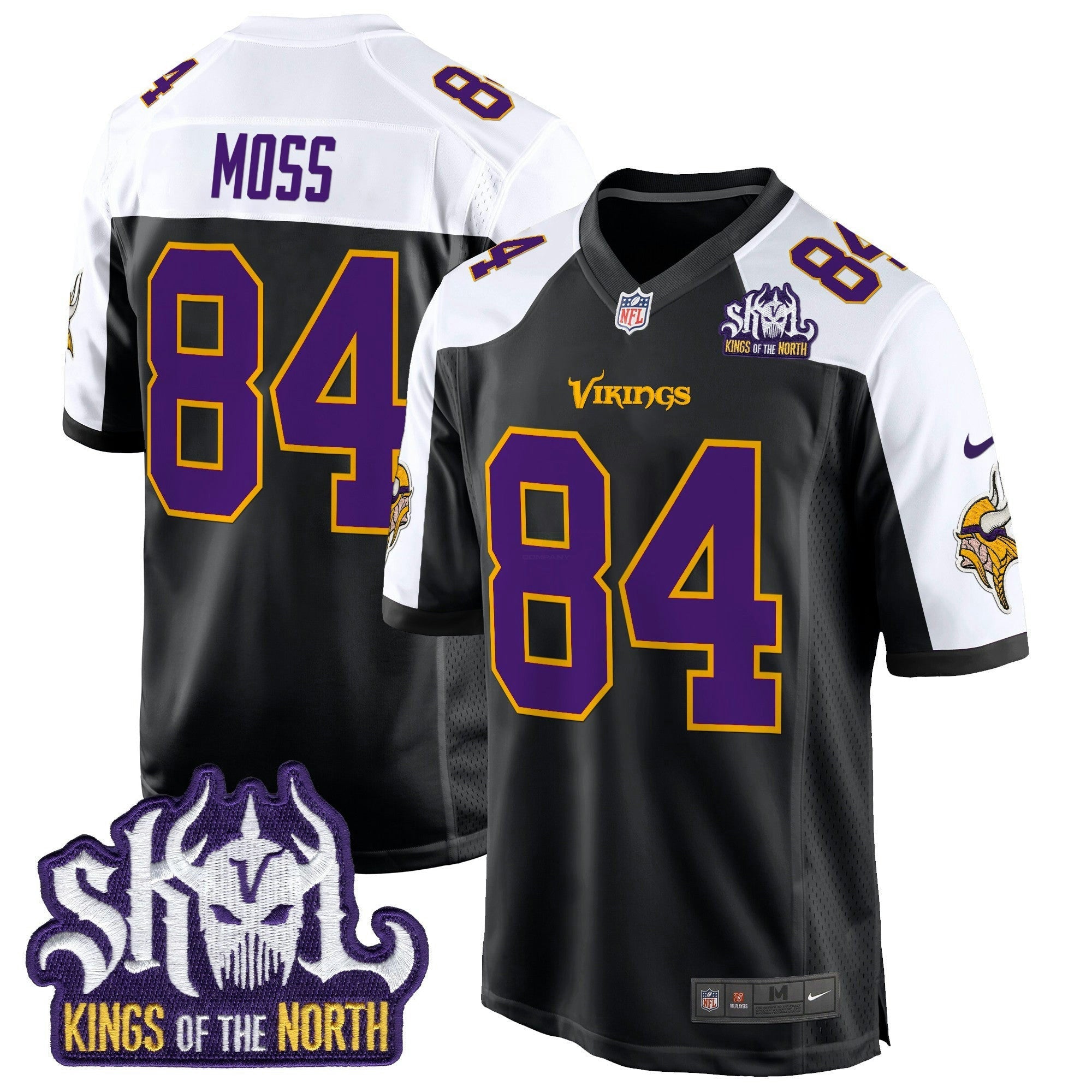 Camisa NFL Men’s Minnesota King Of The North Patch Throwback Game Jersey