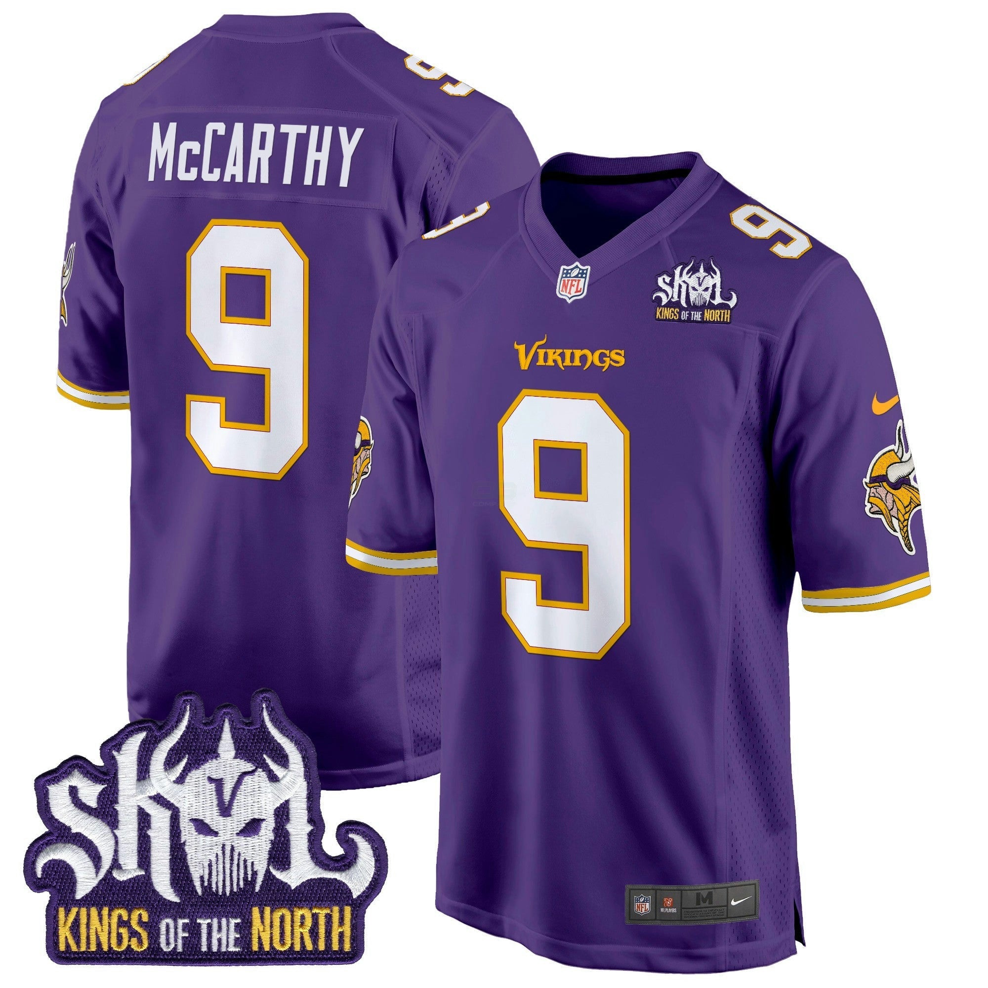 Camisa NFL Men’s Minnesota King Of The North Patch Throwback Game Jersey