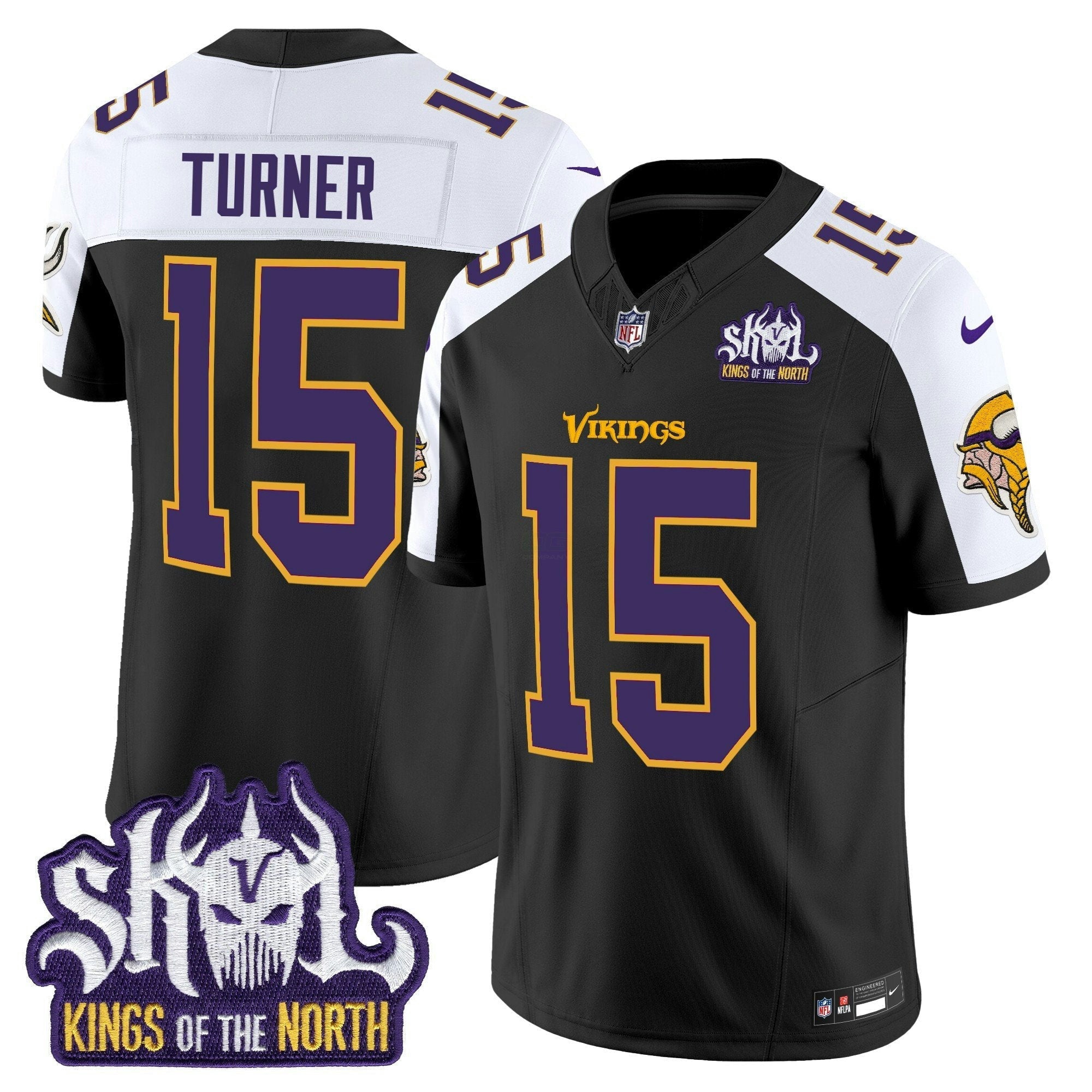 Camisa NFL Men’s Minnesota King Of The North Patch Throwback Vapor Limited Jersey V2